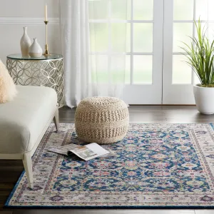 Porch & Den Grimson Vintage Navy Blue/Multicolor Persian Area Rug