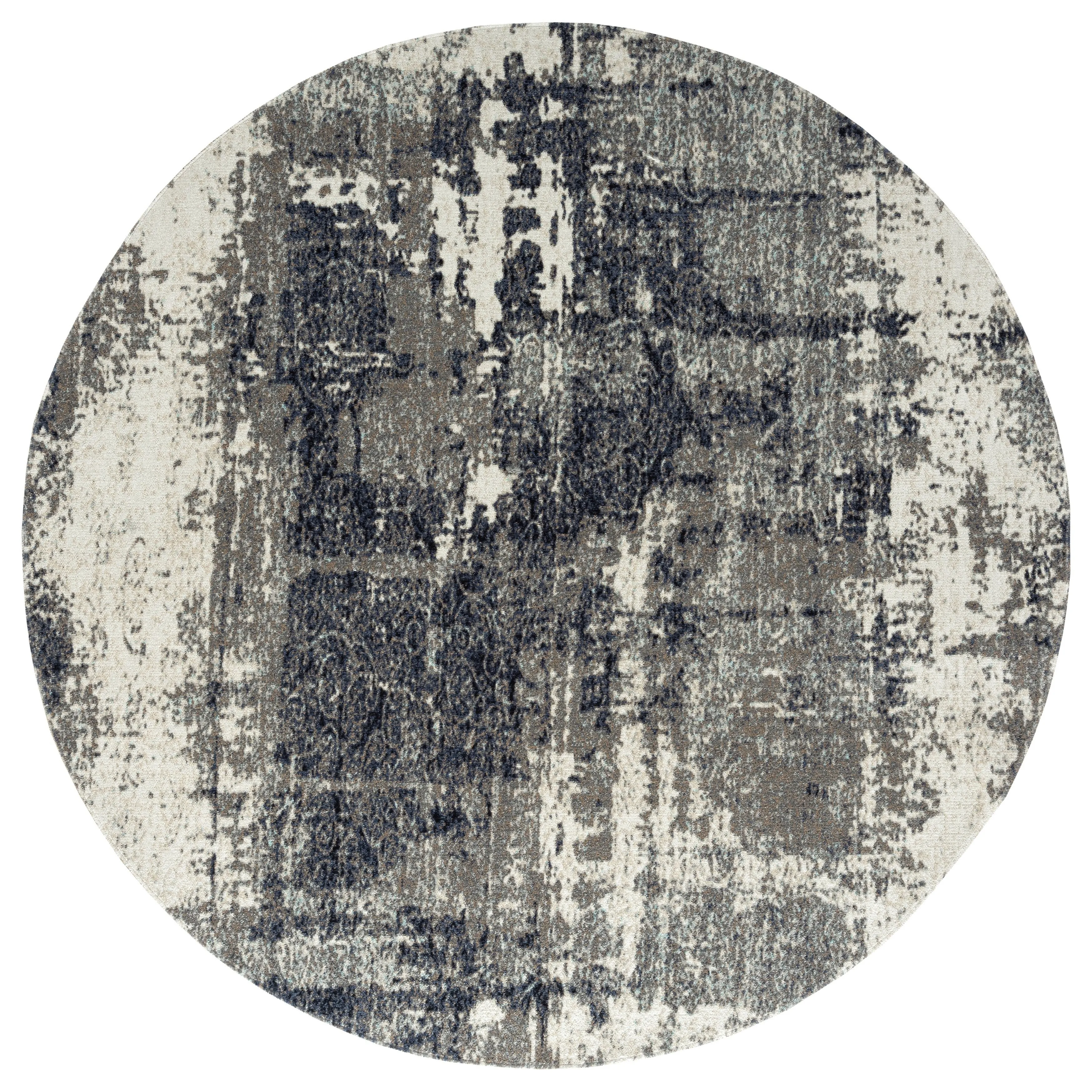 Porch & Den Polyantha Distressed Grey Abstract Indoor/Outdoor Area Rug