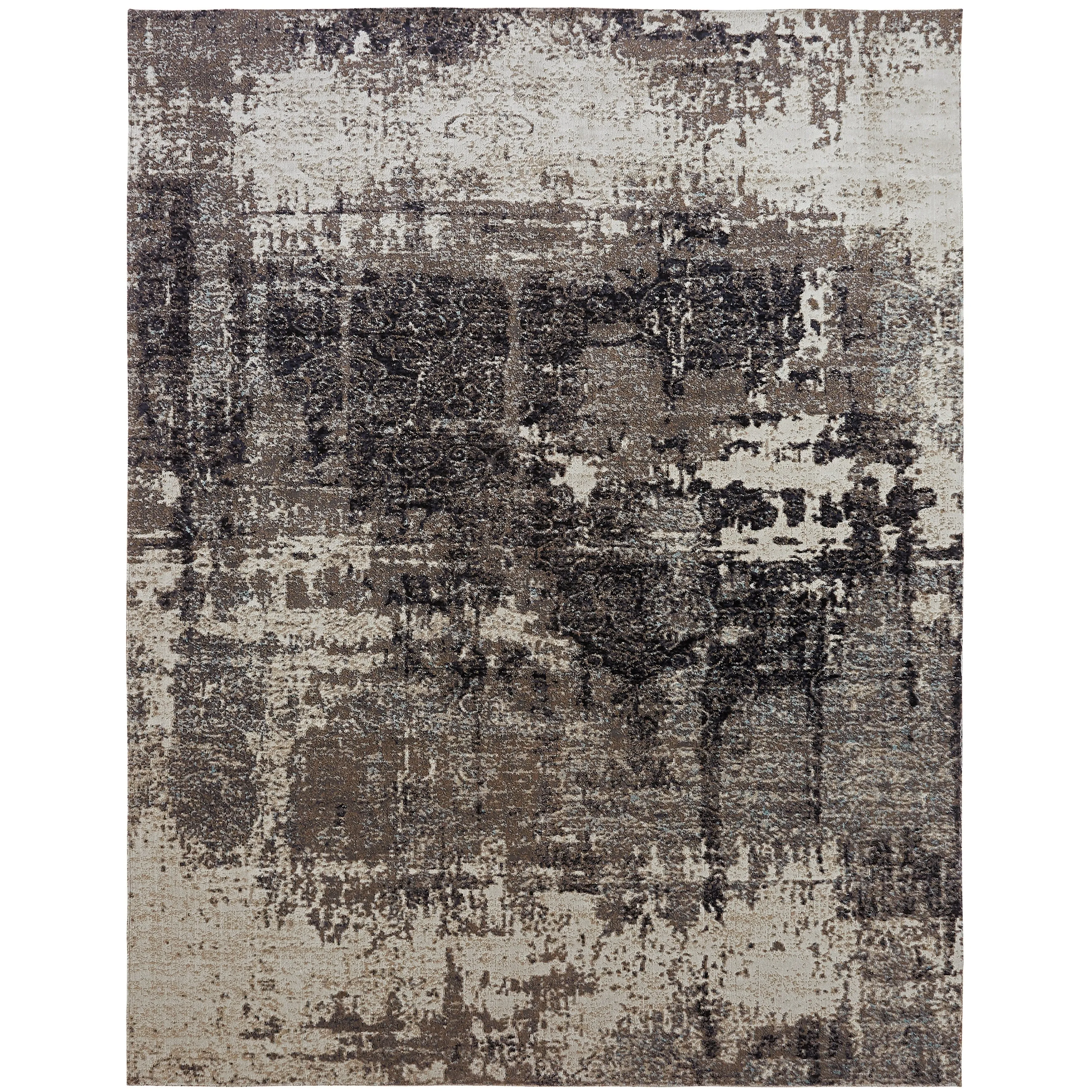 Porch & Den Polyantha Distressed Grey Abstract Indoor/Outdoor Area Rug