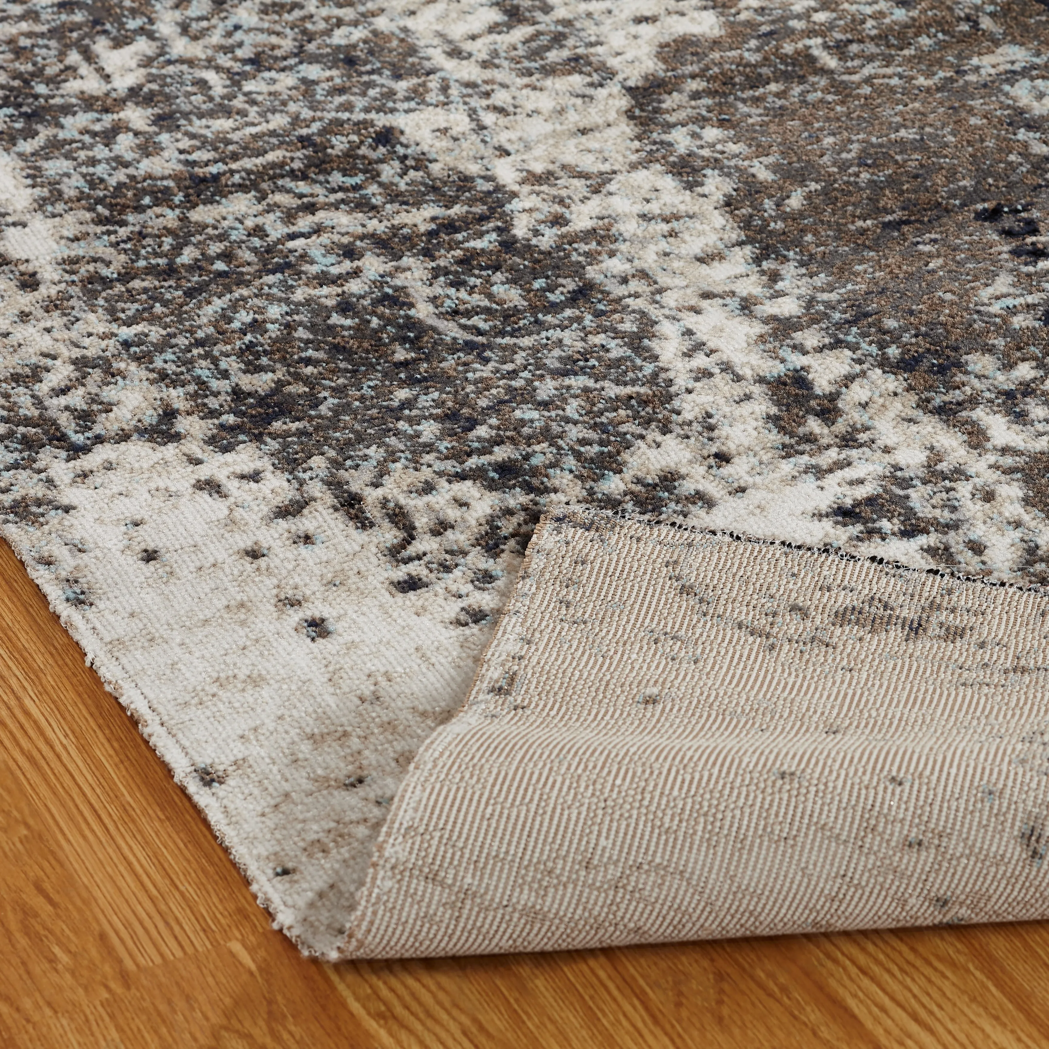 Porch & Den Polyantha Distressed Grey Abstract Indoor/Outdoor Area Rug