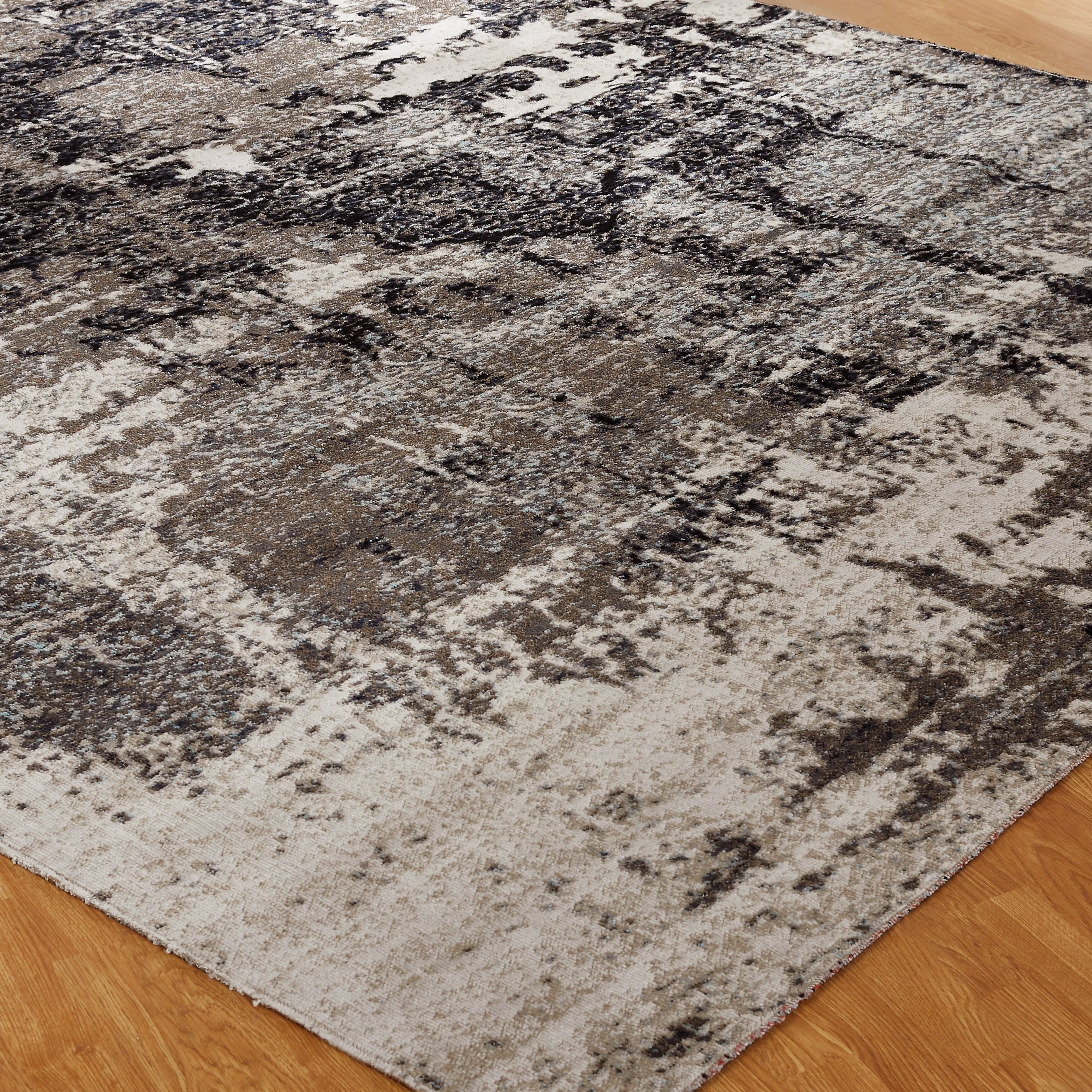 Porch & Den Polyantha Distressed Grey Abstract Indoor/Outdoor Area Rug