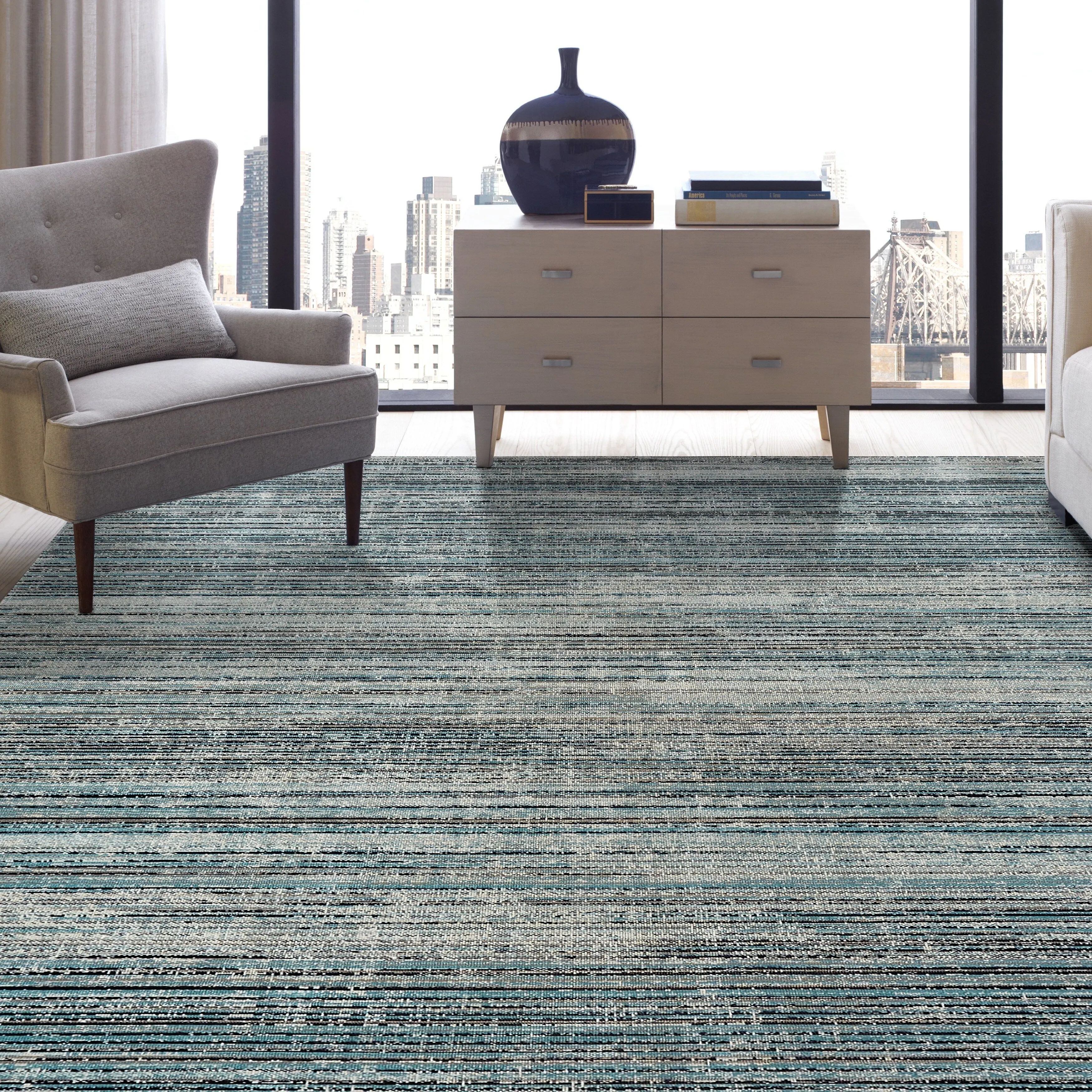Porch & Den Ponca Distressed Stripe Indoor/Outdoor Area Rug