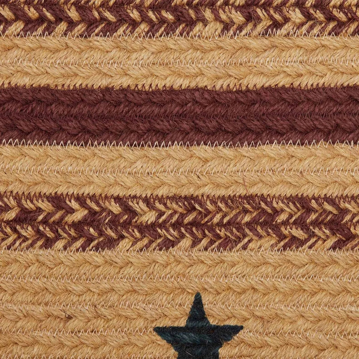 Potomac Jute Rug Oval Stencil Stars w/ Pad 36x60 - 3' x 5' Oval