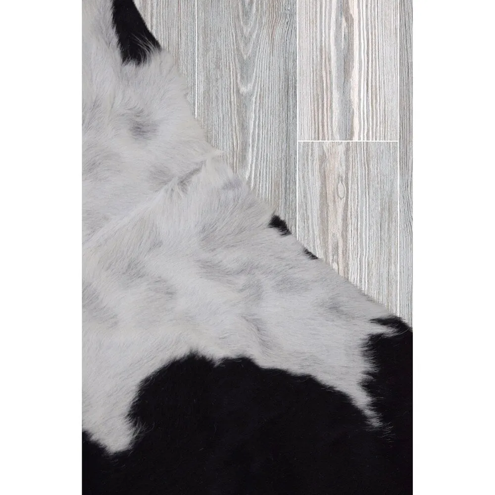 Real Cowhide Rug Brindle & White