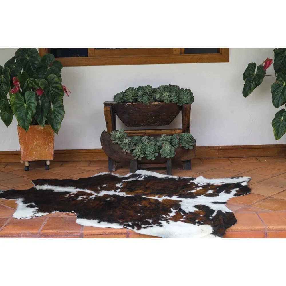 Real Cowhide Rug Brindle & White