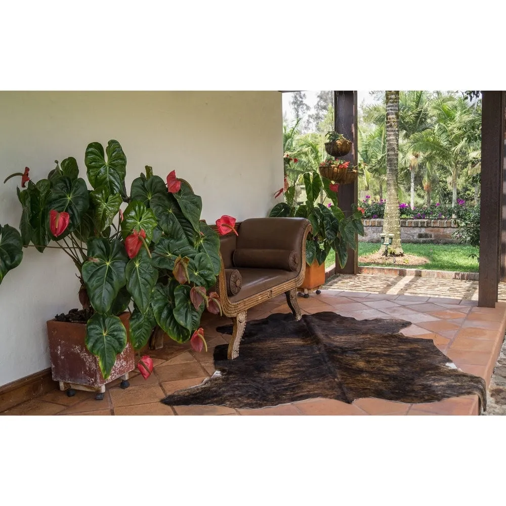 Real Cowhide Rug Dark Brindle