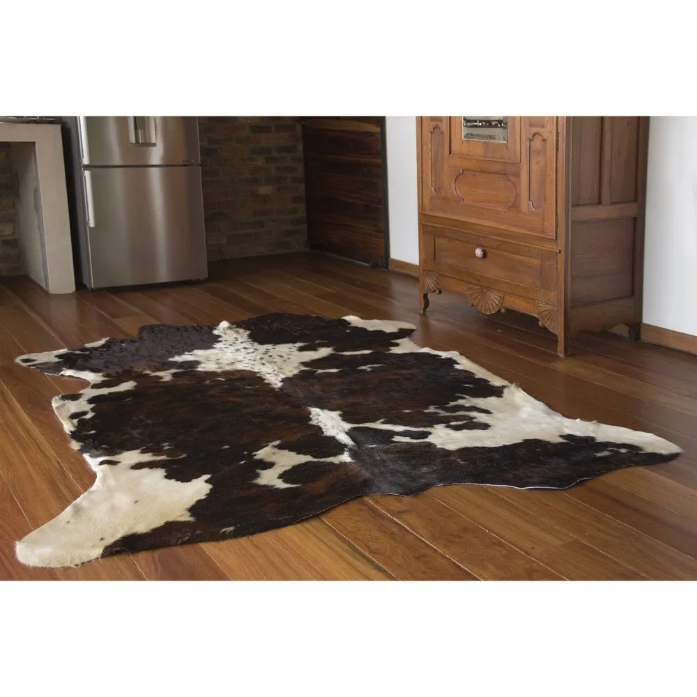 Real Cowhide Rug Tricolor & White