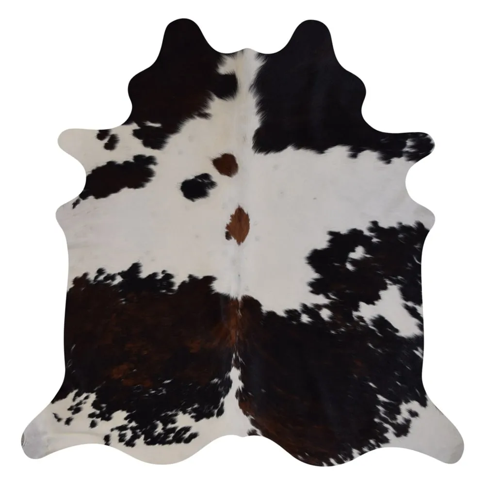 Real Cowhide Rug Tricolor & White
