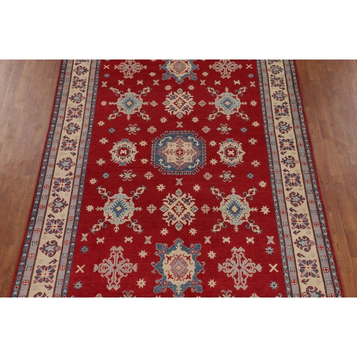 Red Kazak Oriental Area Rug Handmade Living Room Wool Carpet - 6'8 x 10'0