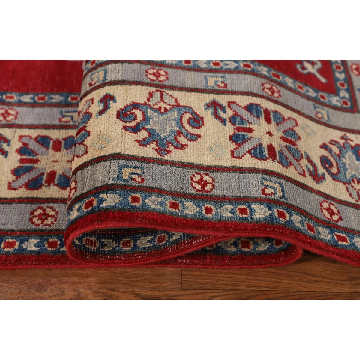 Red Kazak Oriental Area Rug Handmade Living Room Wool Carpet - 6'8 x 10'0