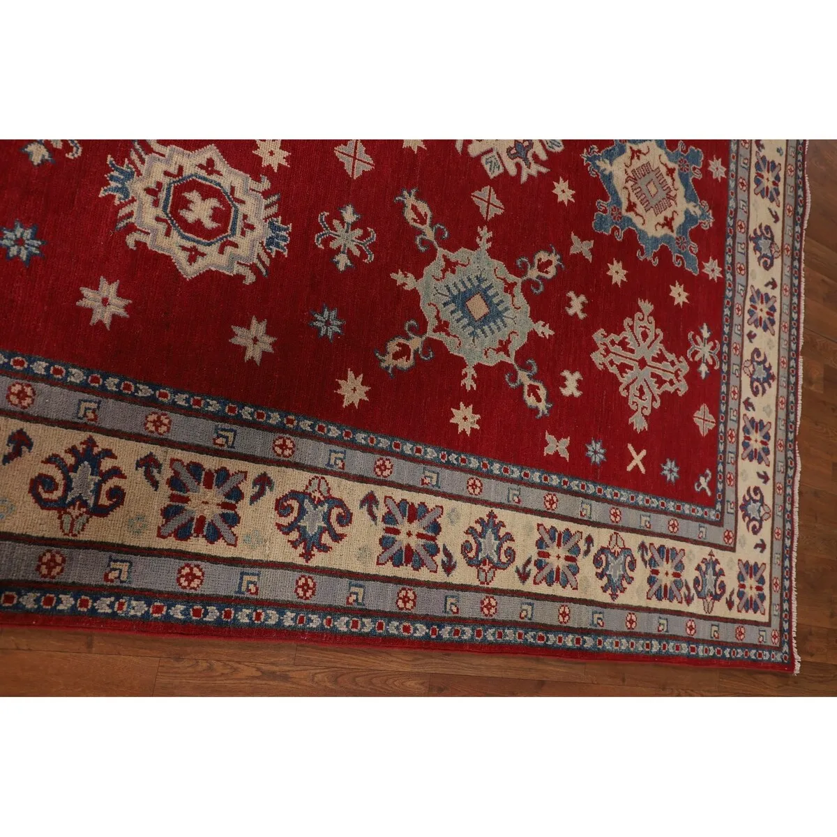 Red Kazak Oriental Area Rug Handmade Living Room Wool Carpet - 6'8 x 10'0
