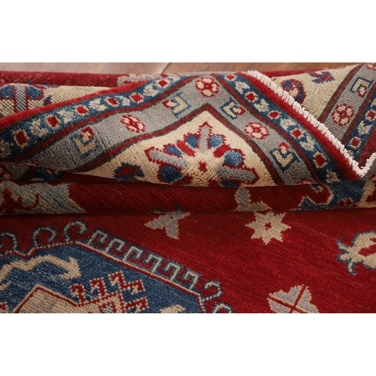 Red Kazak Oriental Area Rug Handmade Living Room Wool Carpet - 6'8 x 10'0