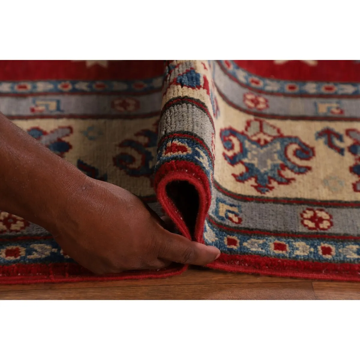 Red Kazak Oriental Area Rug Handmade Living Room Wool Carpet - 6'8 x 10'0