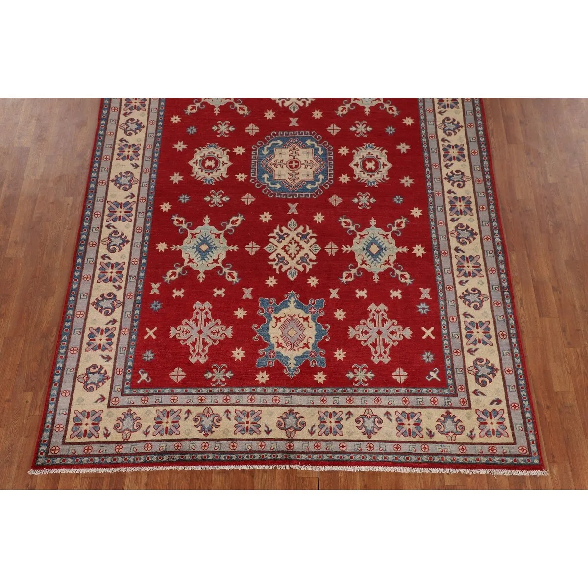Red Kazak Oriental Area Rug Handmade Living Room Wool Carpet - 6'8 x 10'0