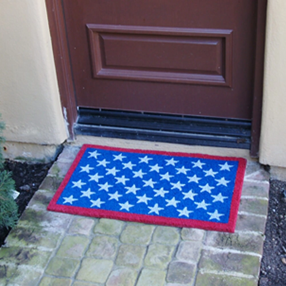 Rubber-Cal Red. White and Blue Patriotic Door Mat. 18 by 30-Inch