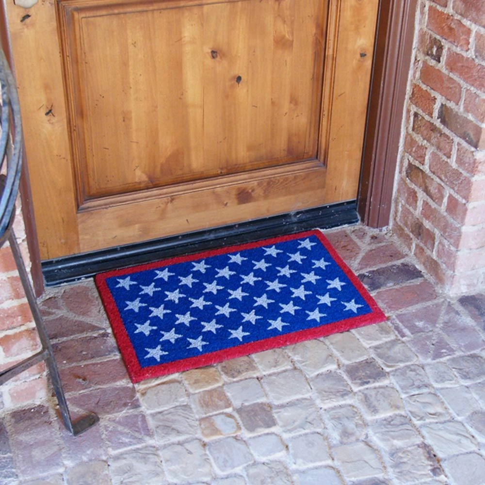 Rubber-Cal Red. White and Blue Patriotic Door Mat. 18 by 30-Inch