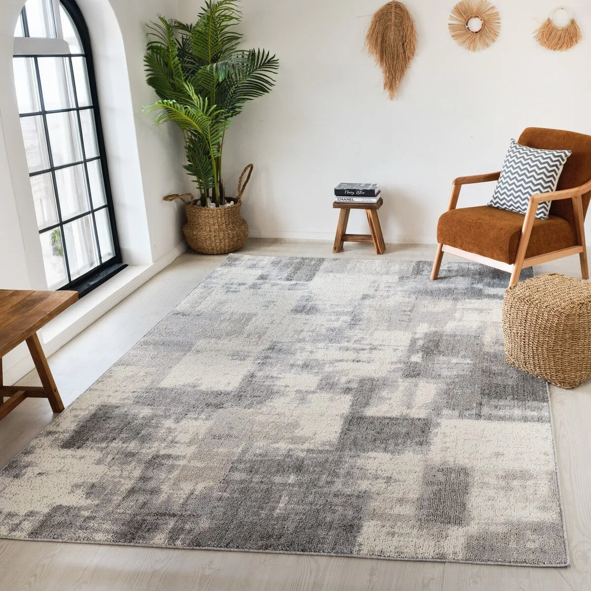 Rug Branch Abstract Modern Grey Beige Indoor Area Rug