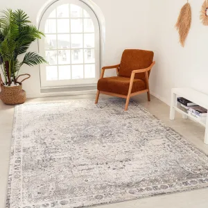 Rug Branch Atlas Distressed Classic Indoor Area Rug. Grey Beige