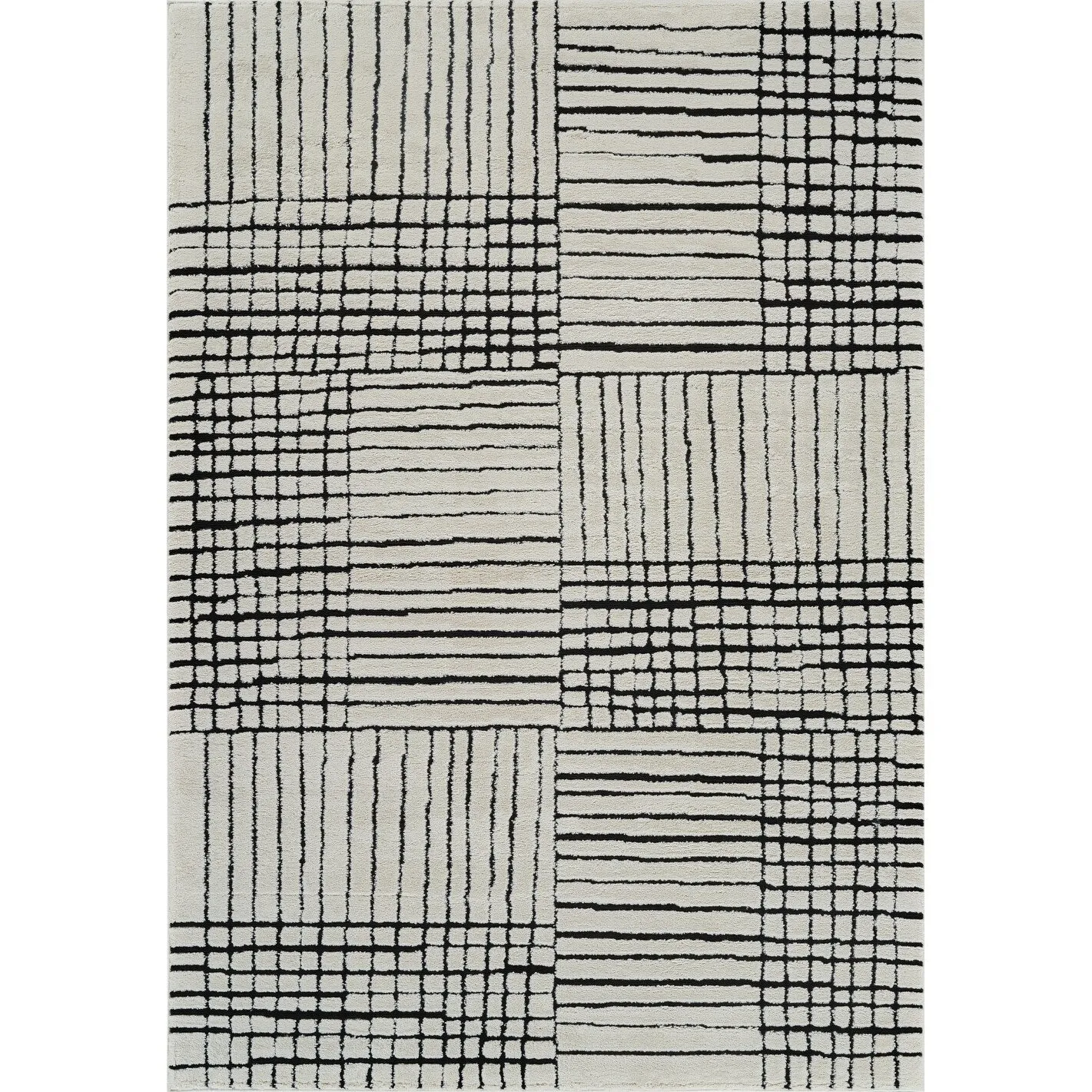 Rug Branch Domus Abstract Indoor Area Rug. Cream Black