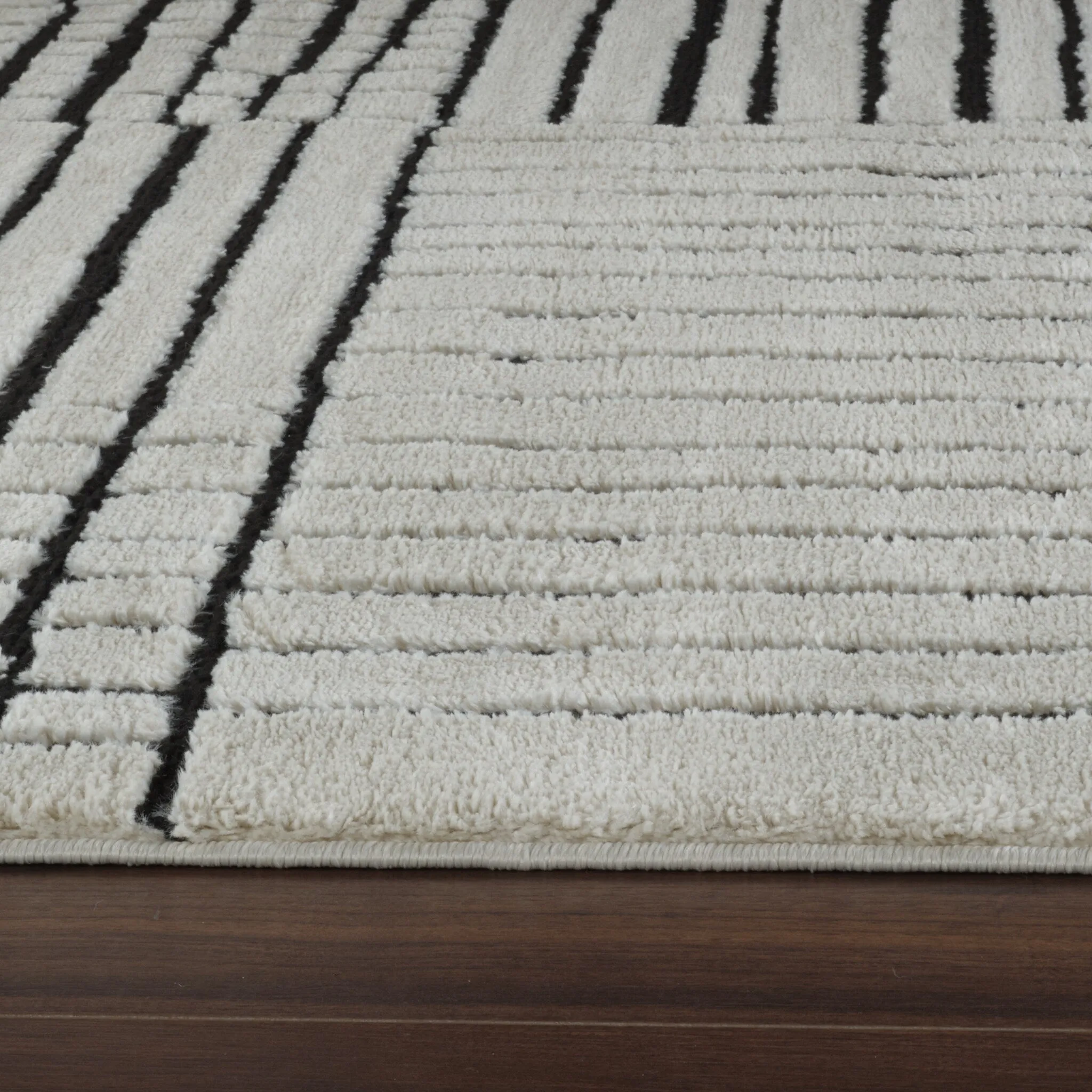 Rug Branch Domus Abstract Indoor Area Rug. Cream Black