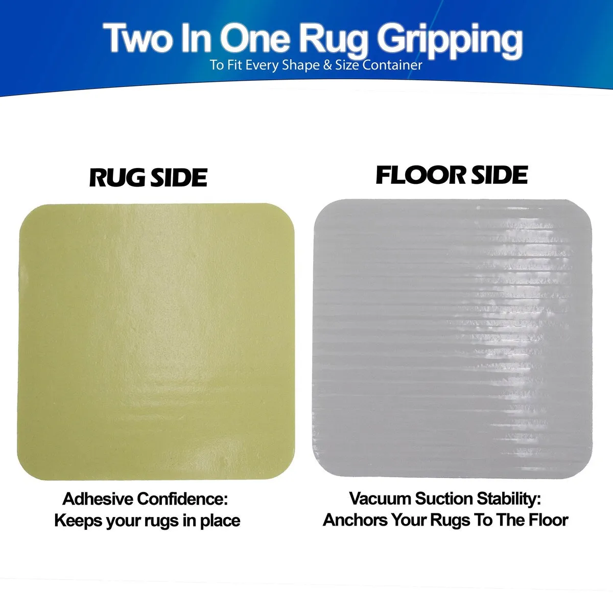Rug Gripper Vacuum Suction Grip Pads Non Slip & Curling Floor Anti Slip Mat - White - 4' X 6'