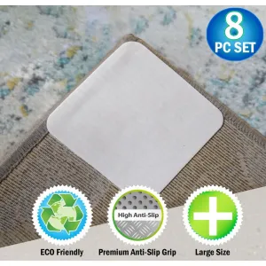 Rug Gripper Vacuum Suction Grip Pads Non Slip & Curling Floor Anti Slip Mat - White - 4' X 6'