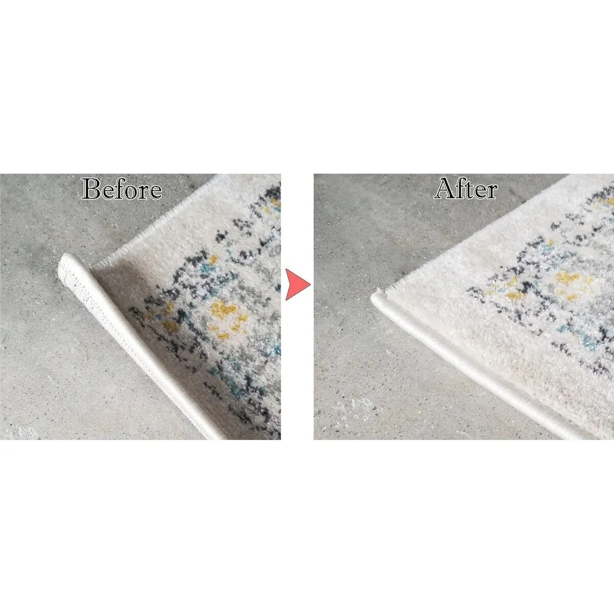 Rug Gripper Vacuum Suction Grip Pads Non Slip & Curling Floor Anti Slip Mat - White - 4' X 6'
