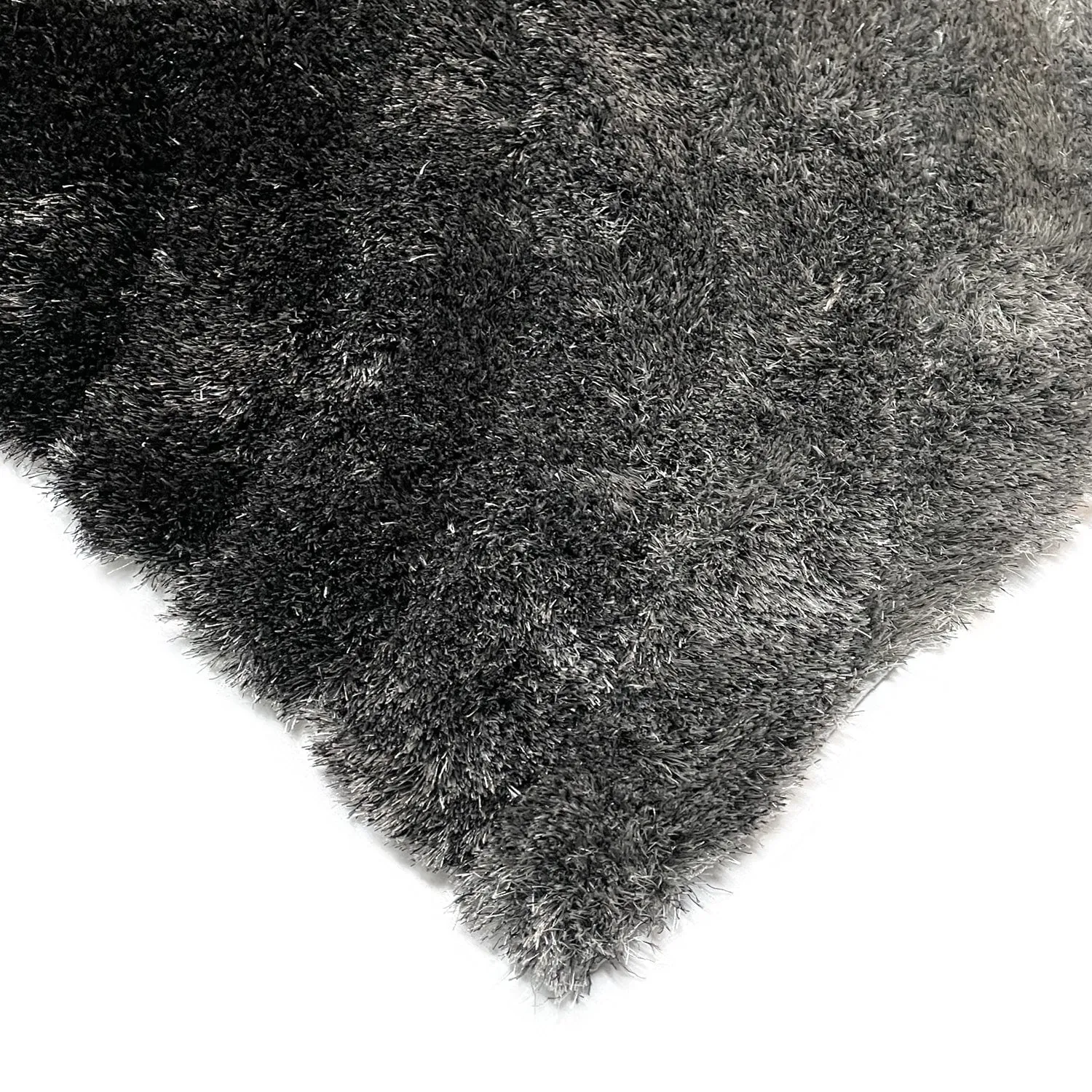 RugBerry Black White Area Rug Modern Signature 3D Soft Shag Carpet