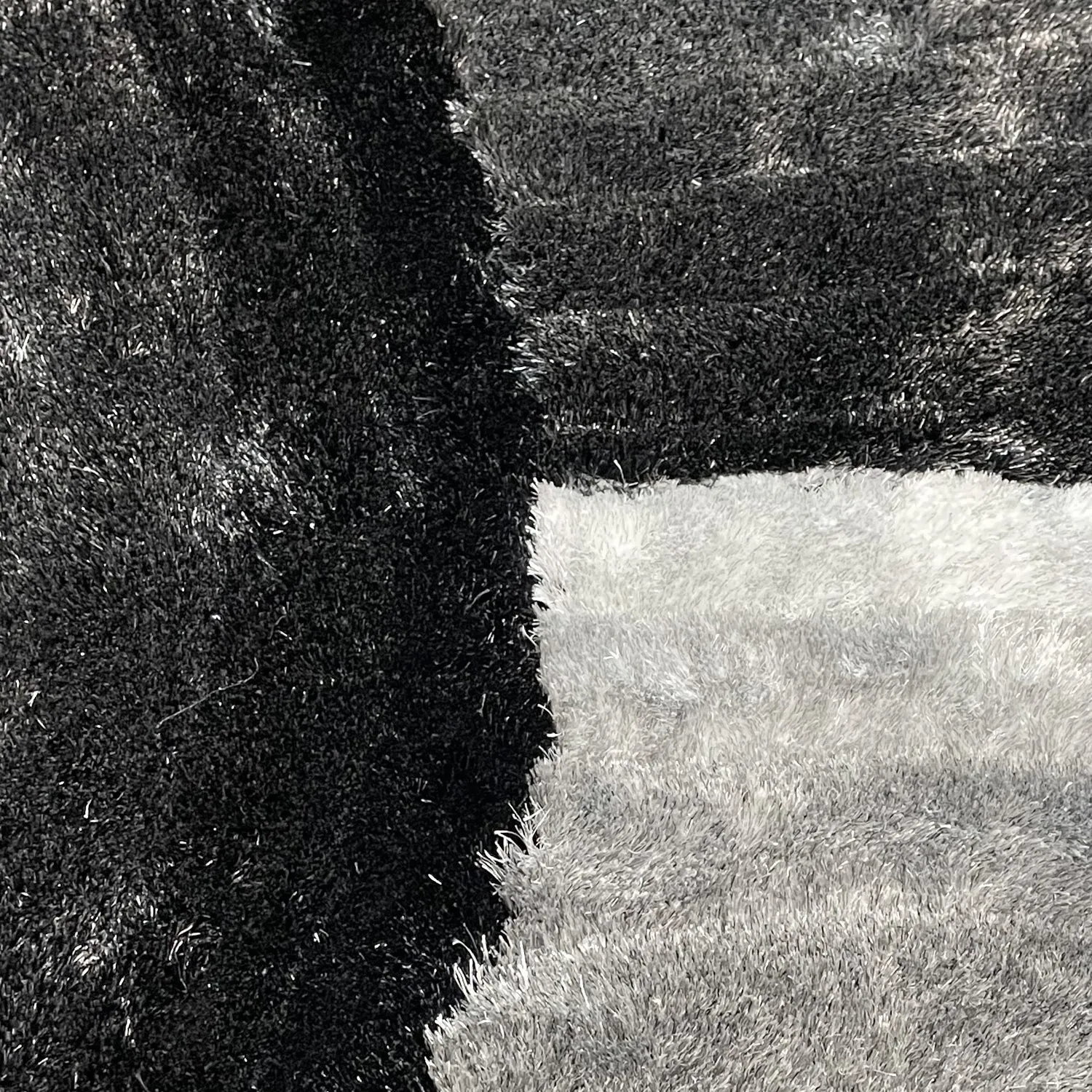 RugBerry Black White Area Rug Modern Signature 3D Soft Shag Carpet