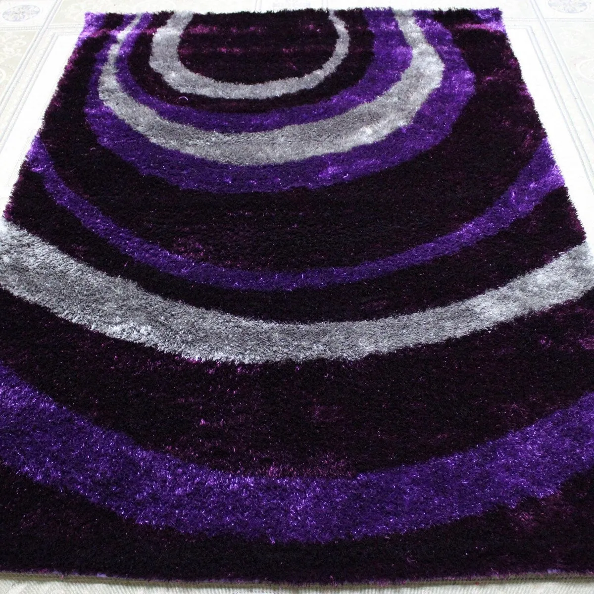 RugBerry Optima Dark Purple Light Purple Abstract Geometric Area Rug