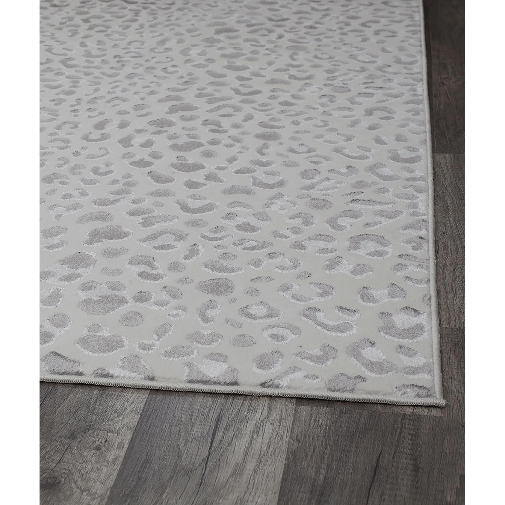 Rugs America Natura Snow Leopard Silver Shine Area Rug