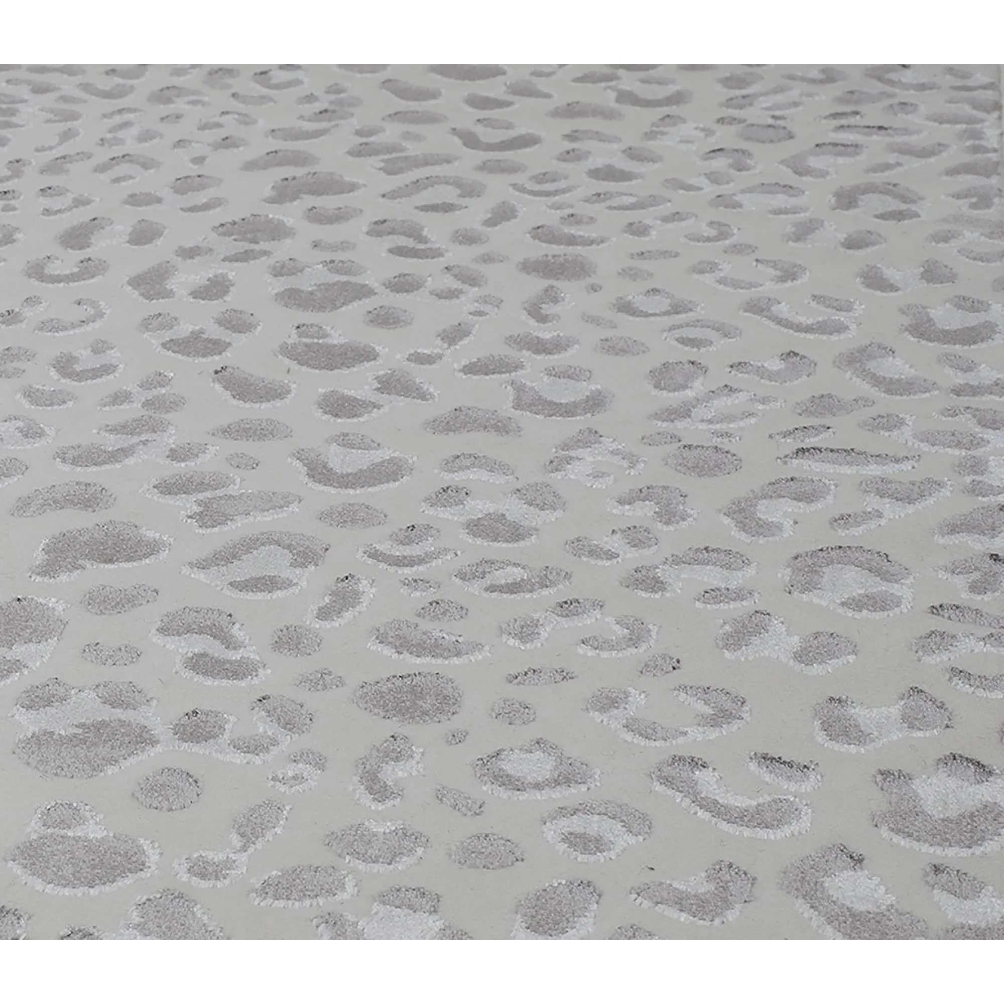 Rugs America Natura Snow Leopard Silver Shine Area Rug