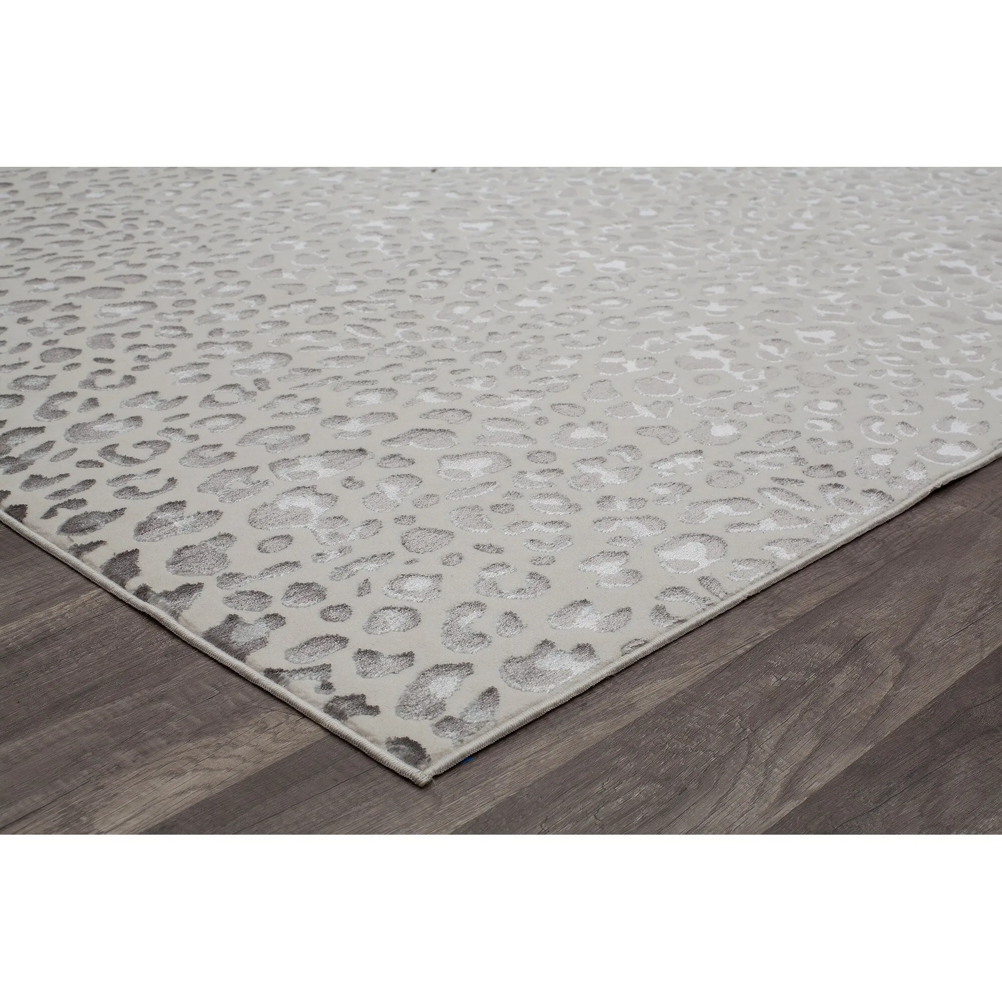 Rugs America Natura Snow Leopard Silver Shine Area Rug