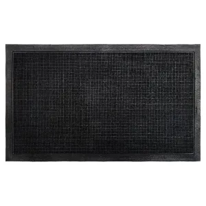 RugSmith Black Moulded Rubber Doormat. 18 x 30 - 18 x 30