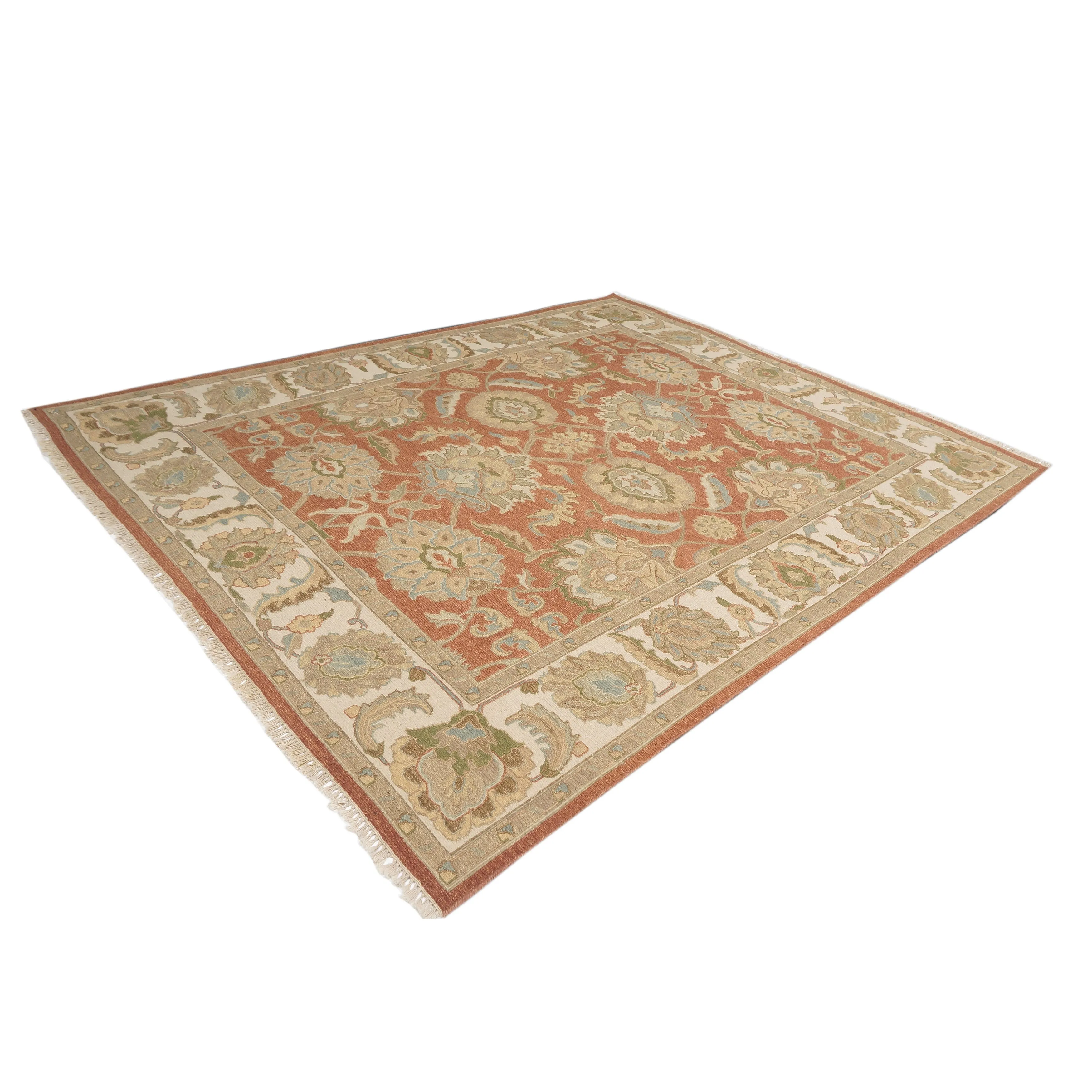 Rust/Ivory Soumak Flatweave Area Rug