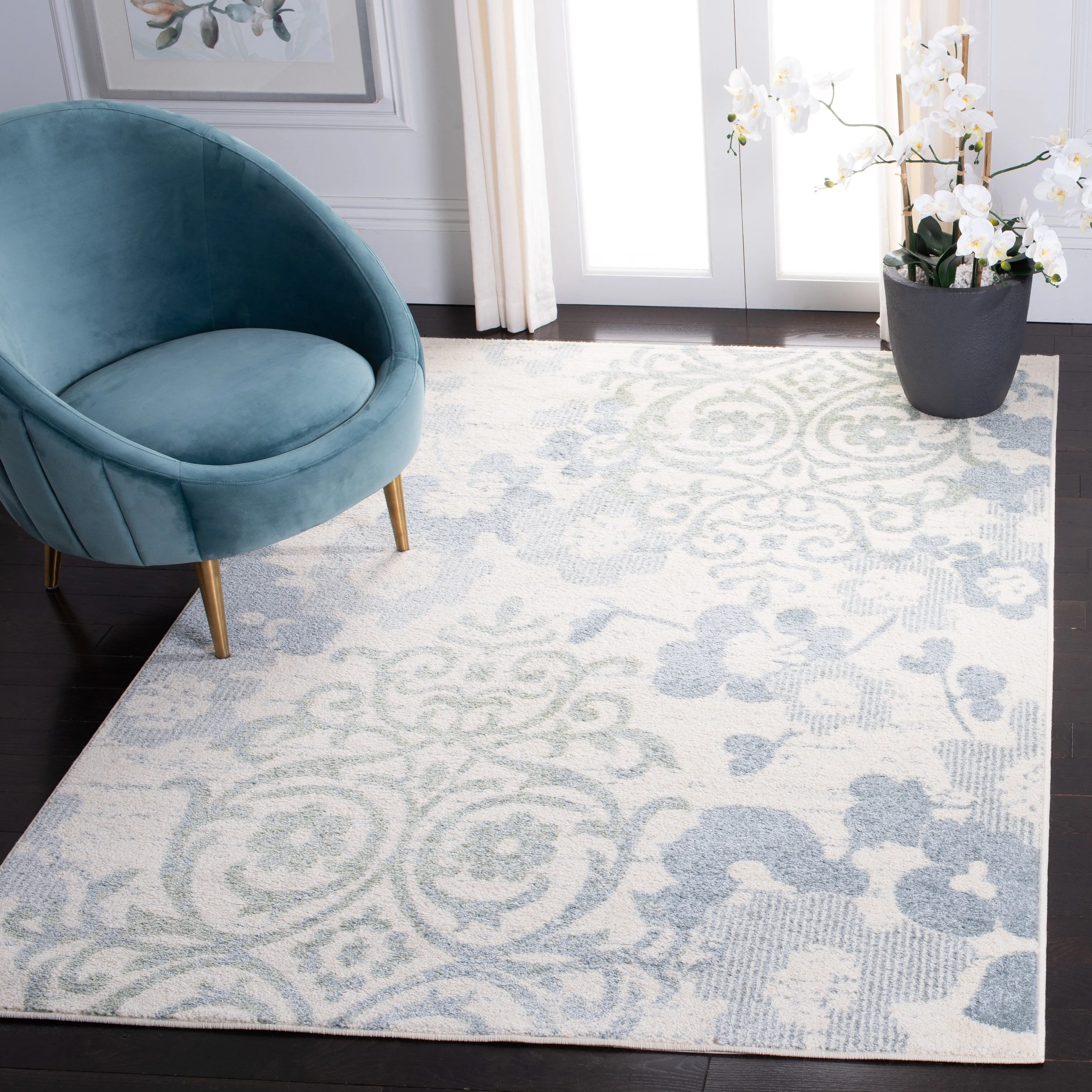 SAFAVIEH. Adirondack Rena Damask Floral Distressed Rug