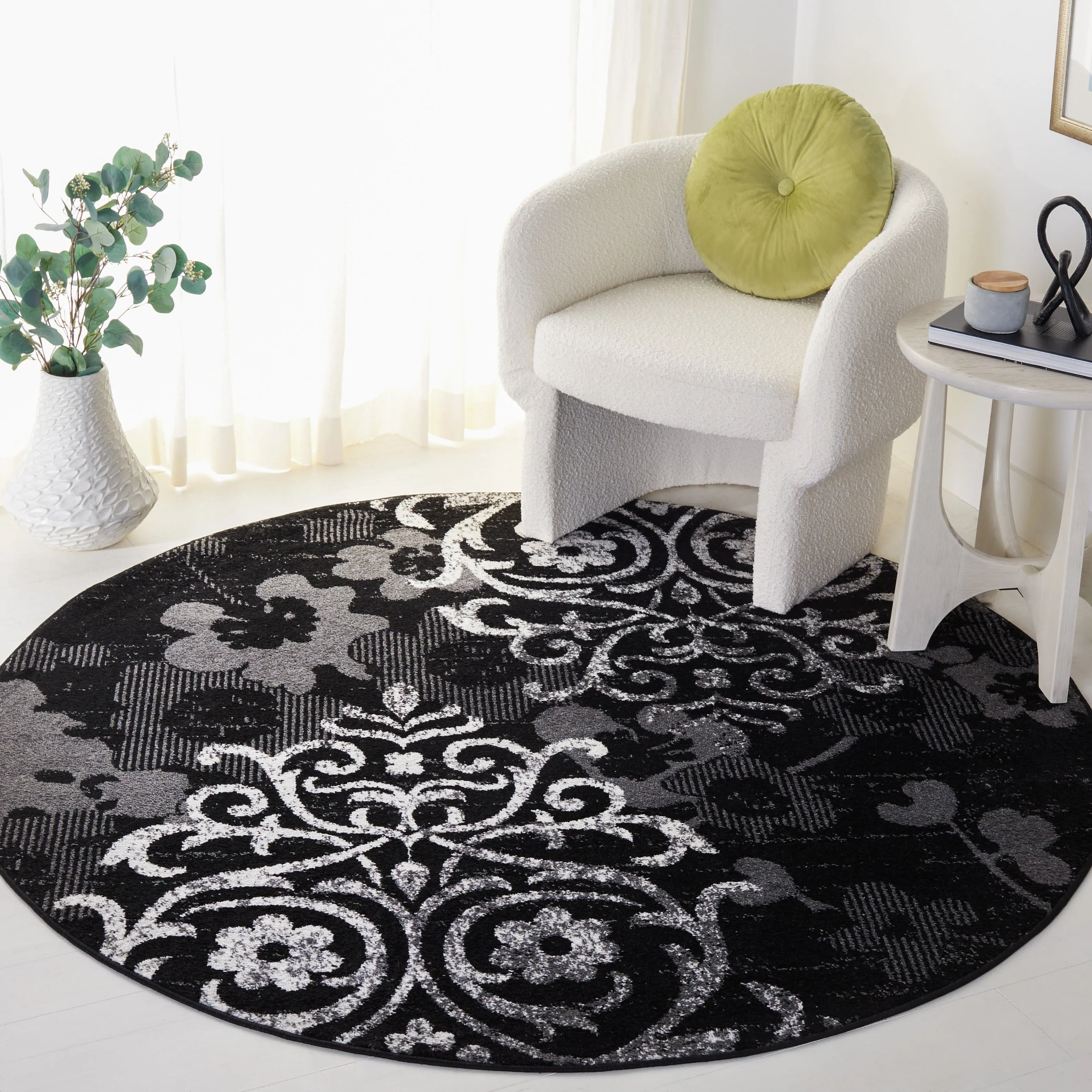 SAFAVIEH. Adirondack Rena Damask Floral Distressed Rug