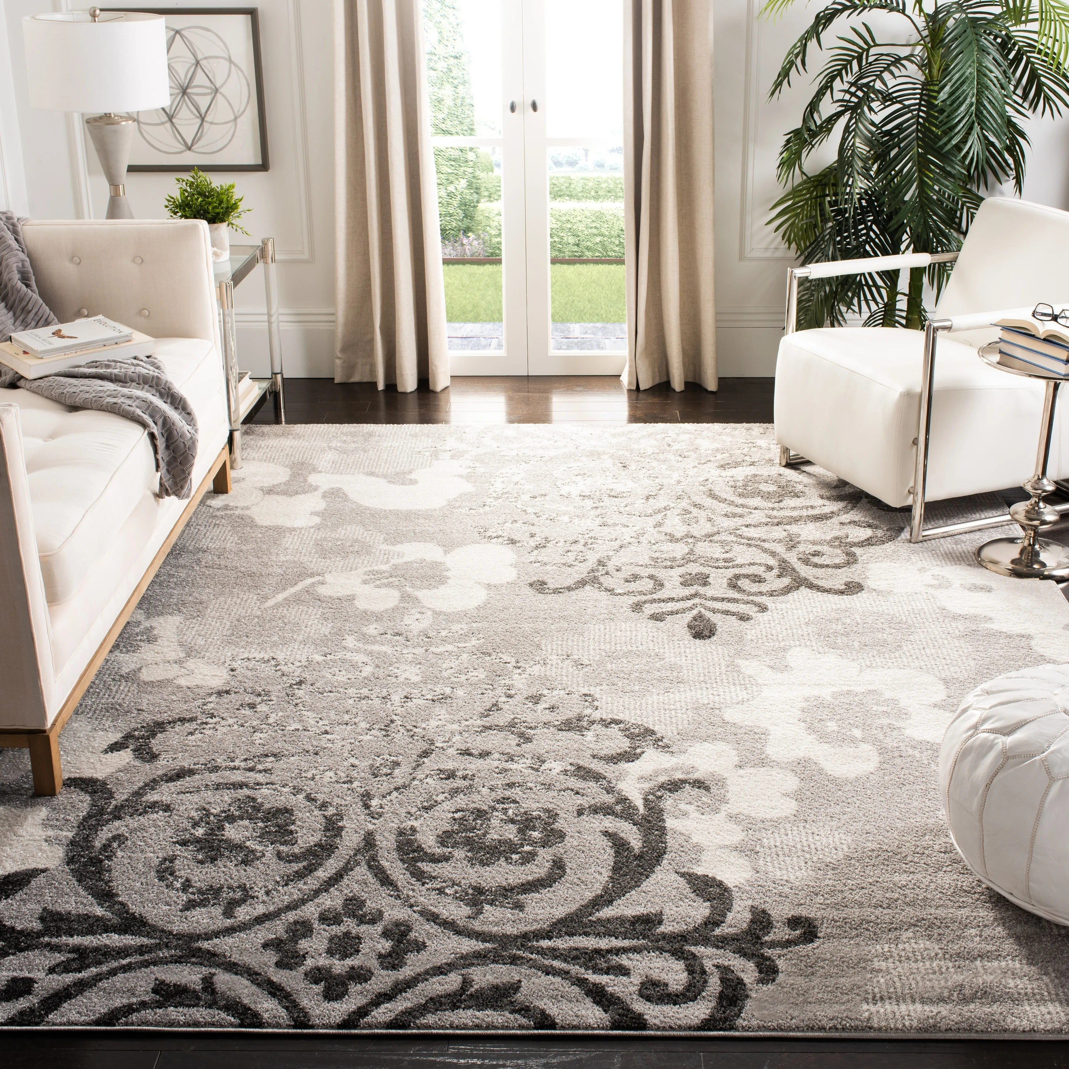SAFAVIEH. Adirondack Rena Damask Floral Distressed Rug