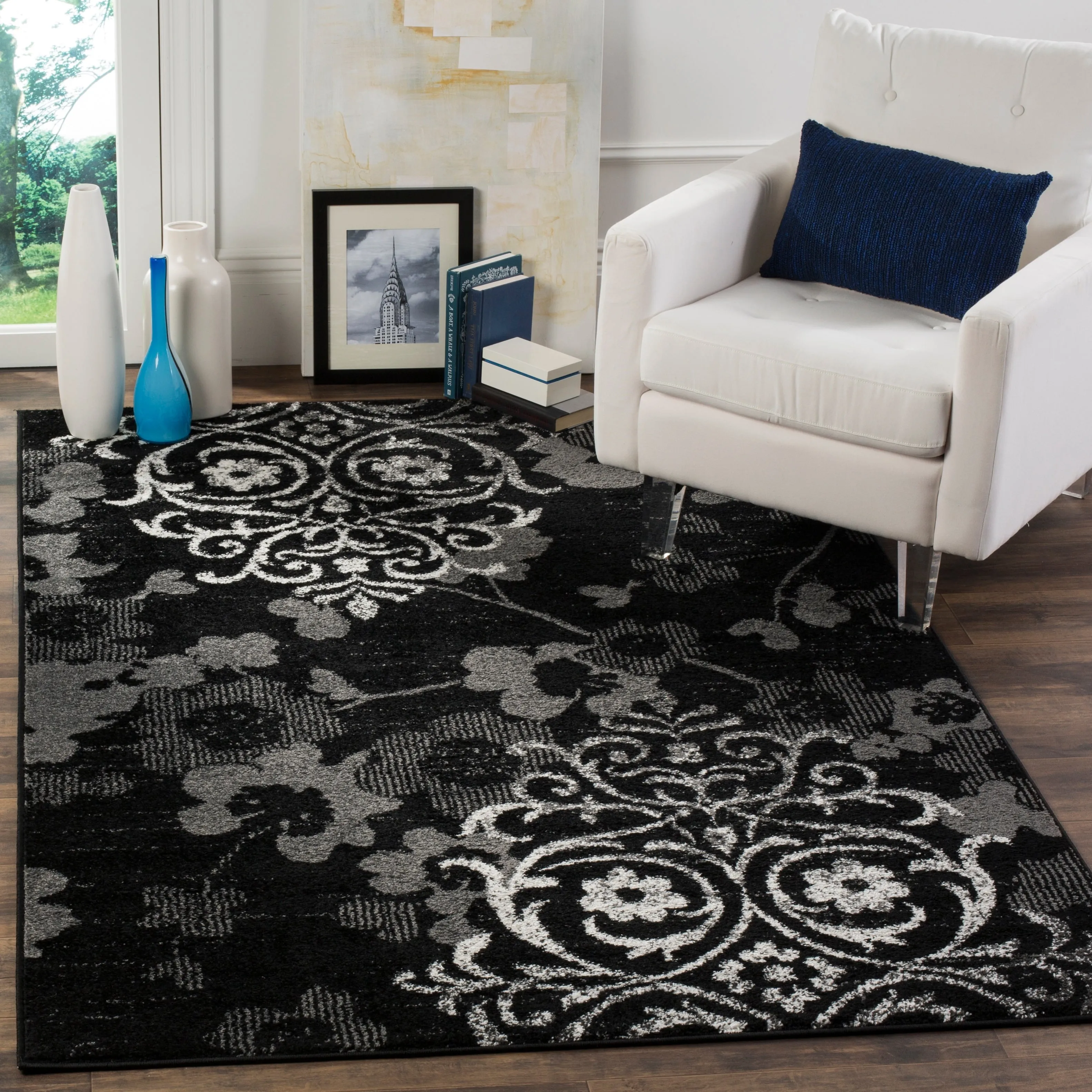 SAFAVIEH. Adirondack Rena Damask Floral Distressed Rug