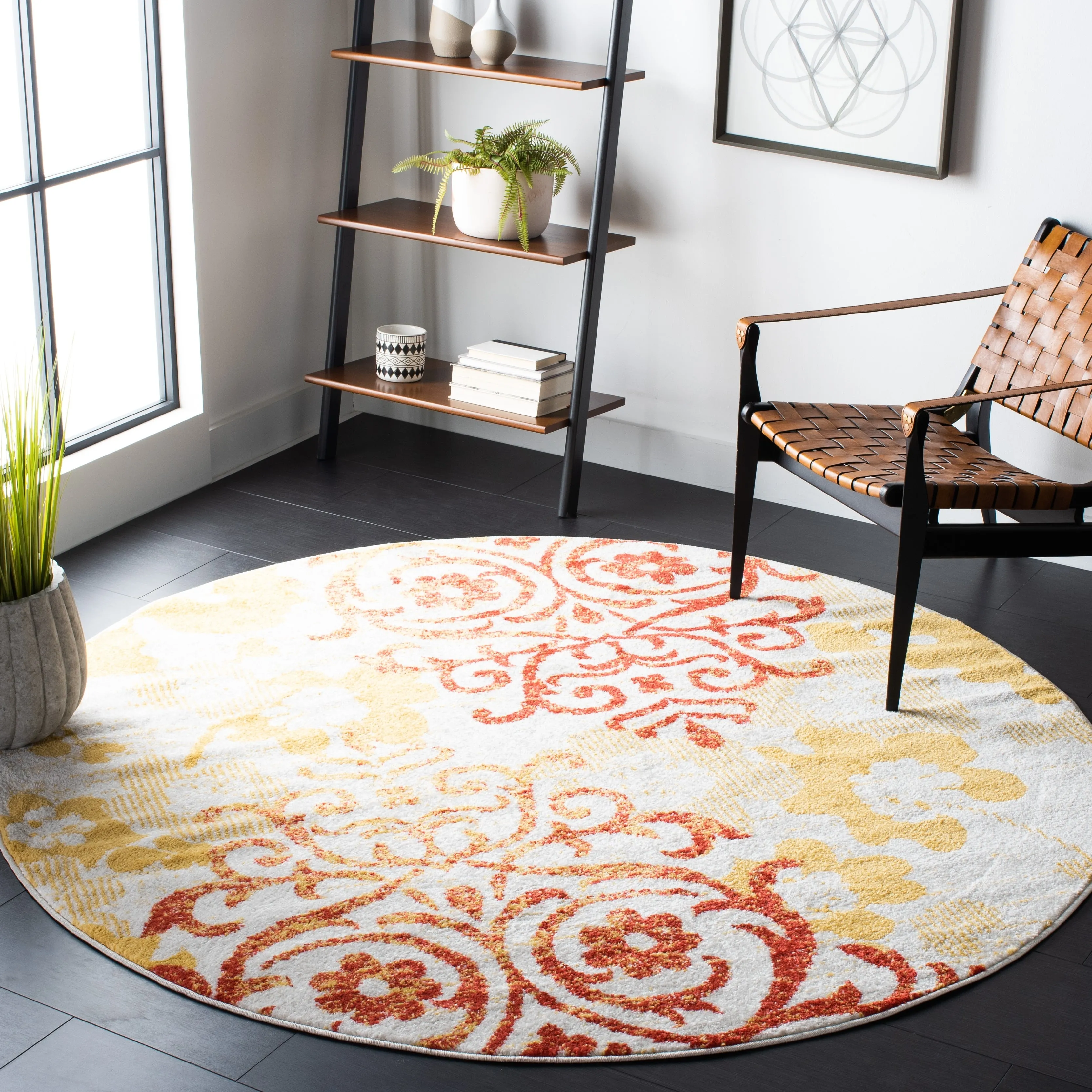 SAFAVIEH. Adirondack Rena Damask Floral Distressed Rug