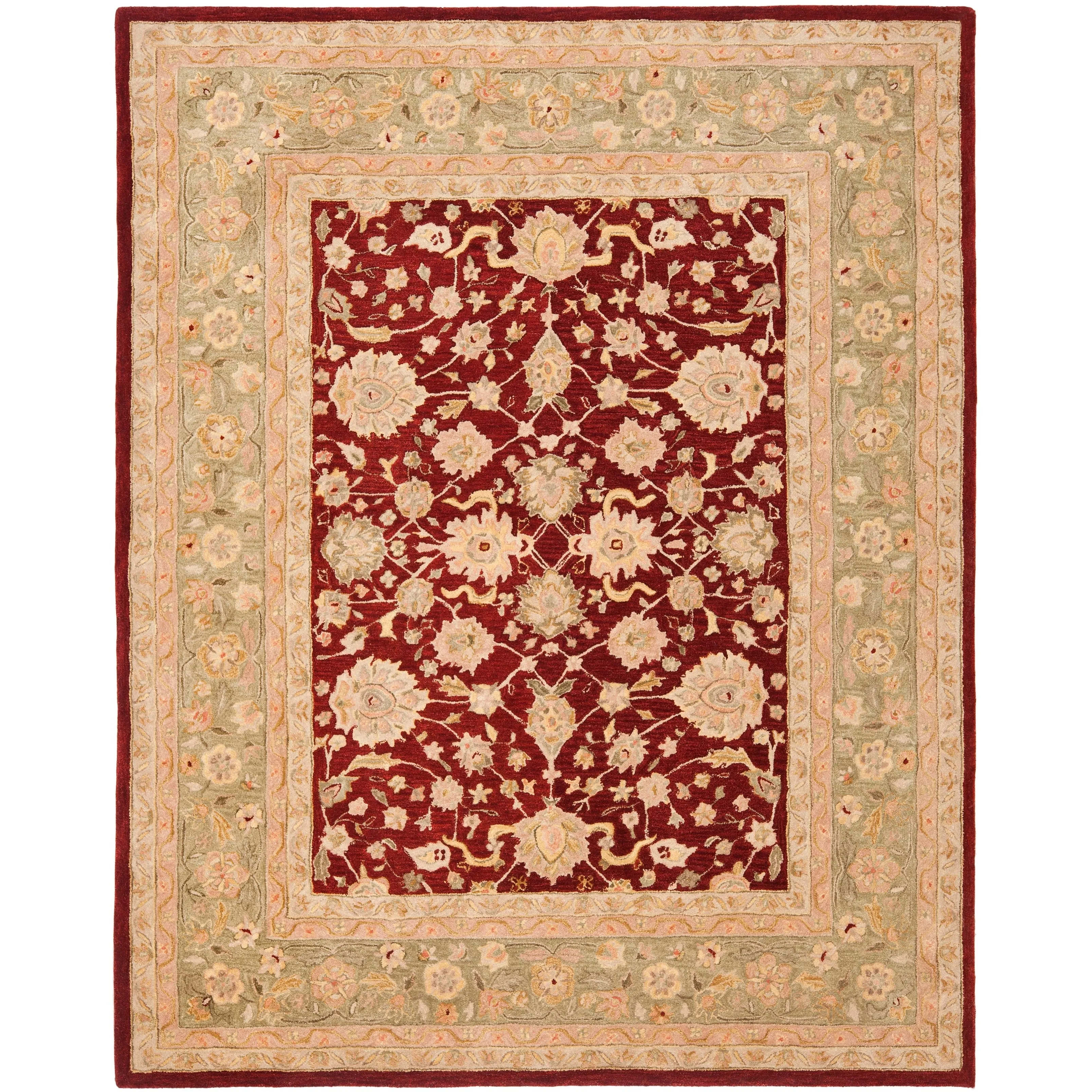 SAFAVIEH Anatolia Karanfila Traditional Oriental Hand-spun Wool Rug