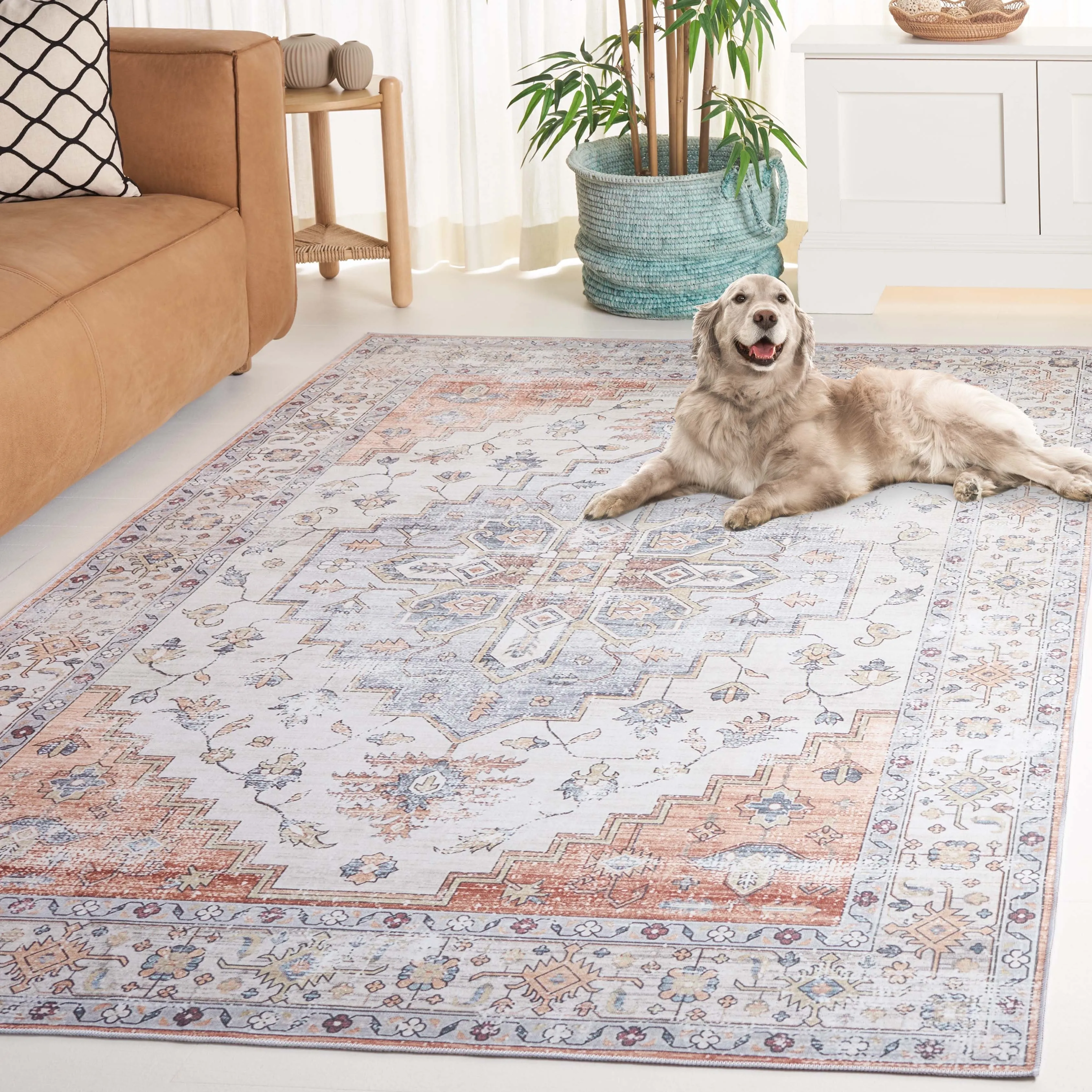 SAFAVIEH Arizona Grytsje Vintage Machine Washable Rug.