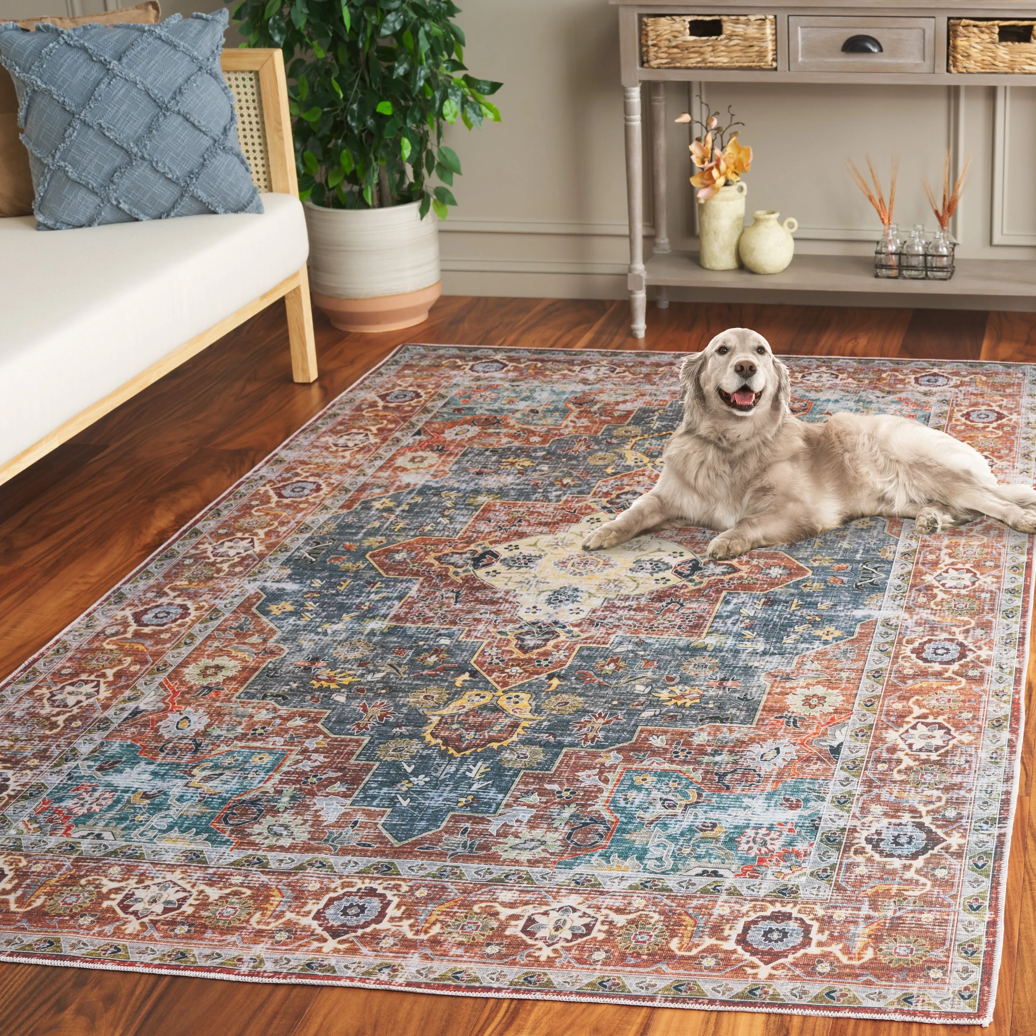 SAFAVIEH Arizona Ketrin Vintage Machine Washable Rug