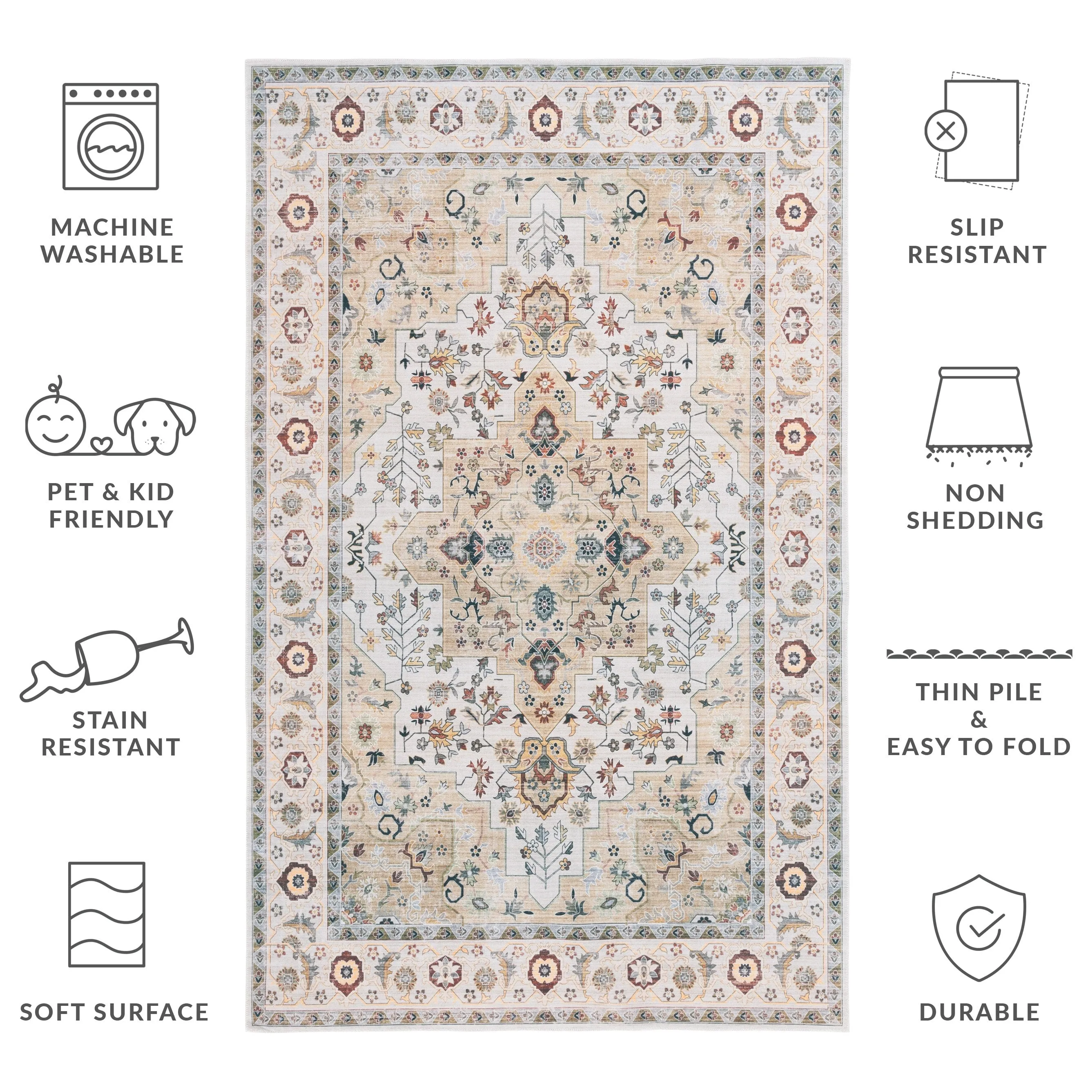 SAFAVIEH Arizona Ketrin Vintage Machine Washable Rug