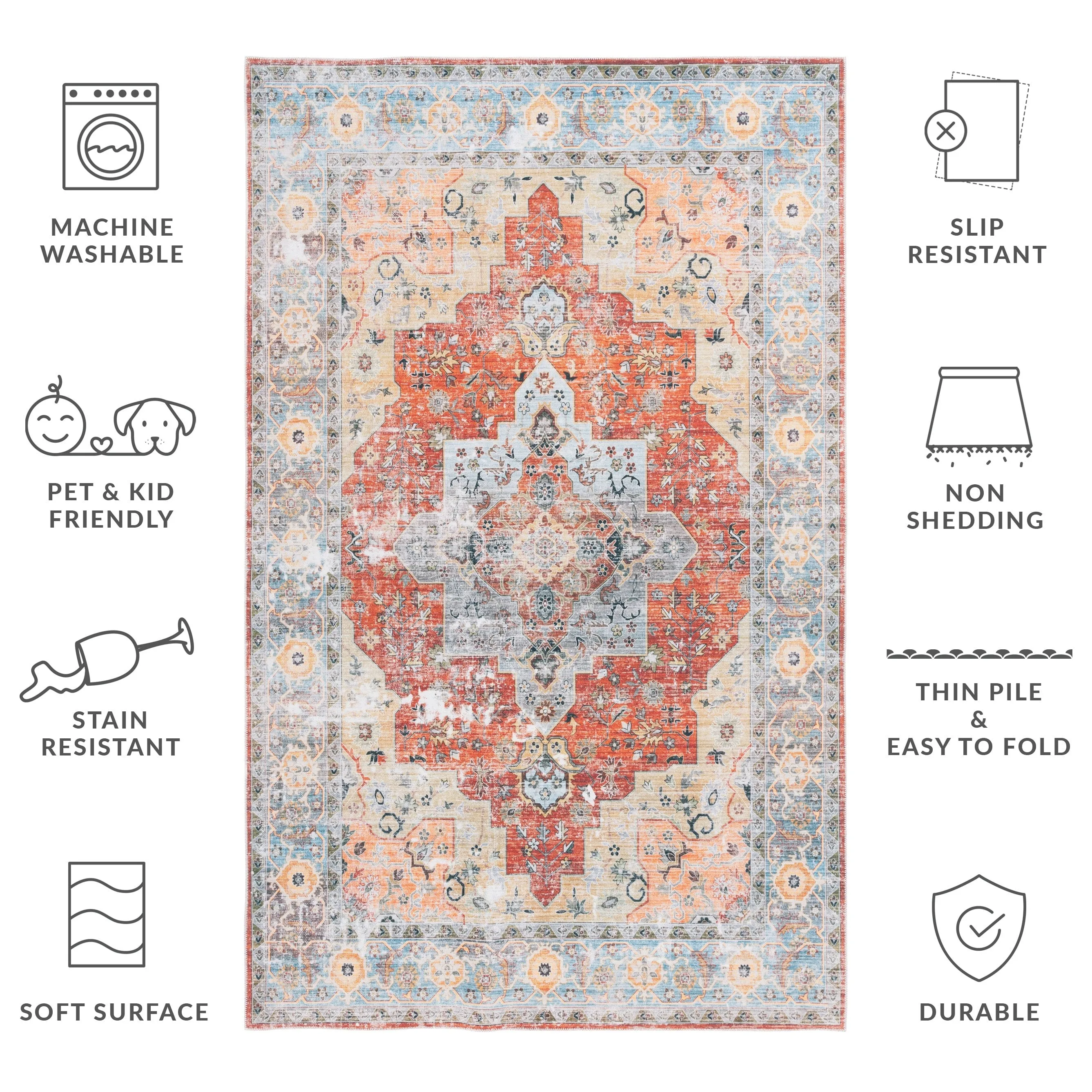 SAFAVIEH Arizona Ketrin Vintage Machine Washable Rug
