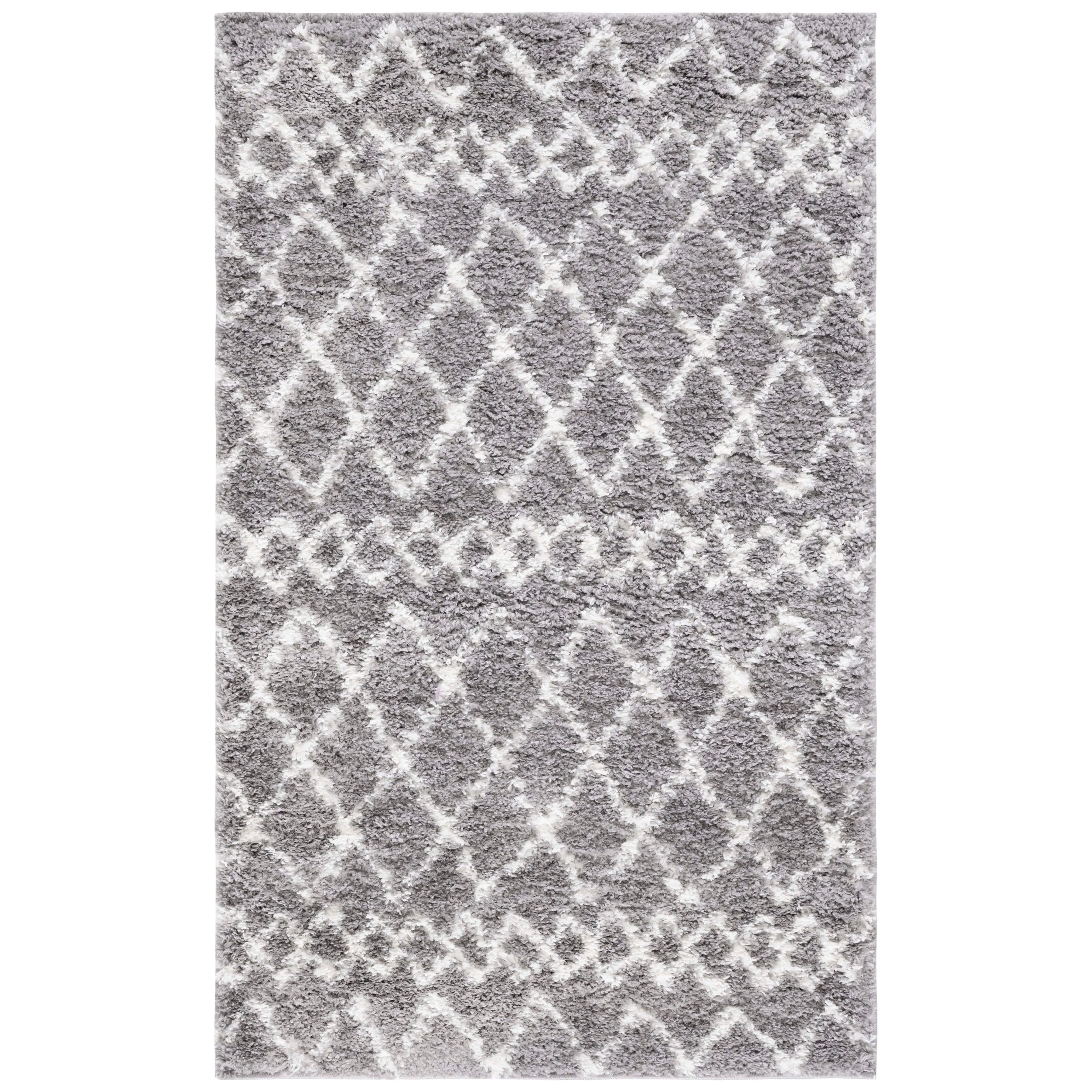 SAFAVIEH Berber Shag Ilmie Light Grey/Cream Rug