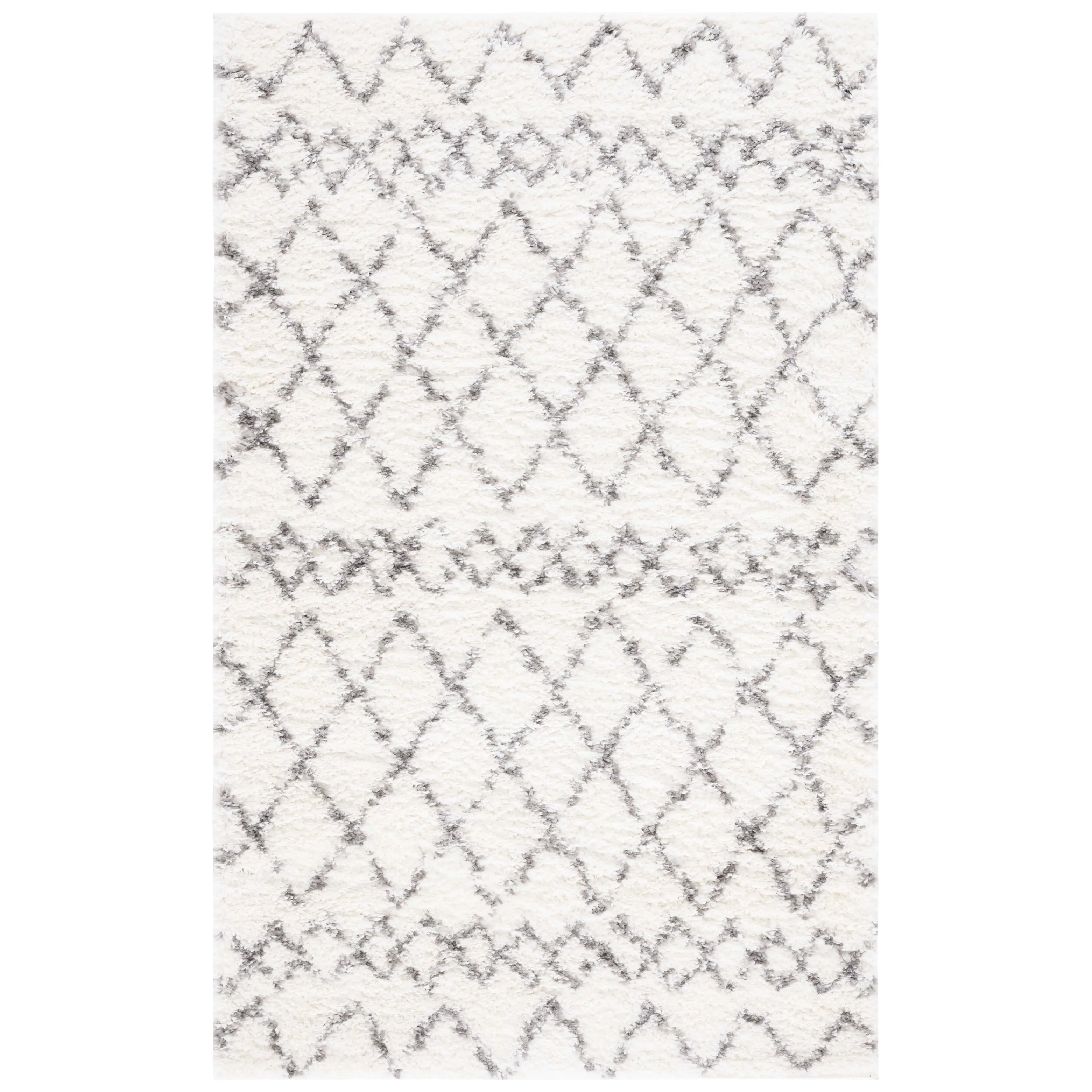 SAFAVIEH Berber Shag Ilmie Light Grey/Cream Rug