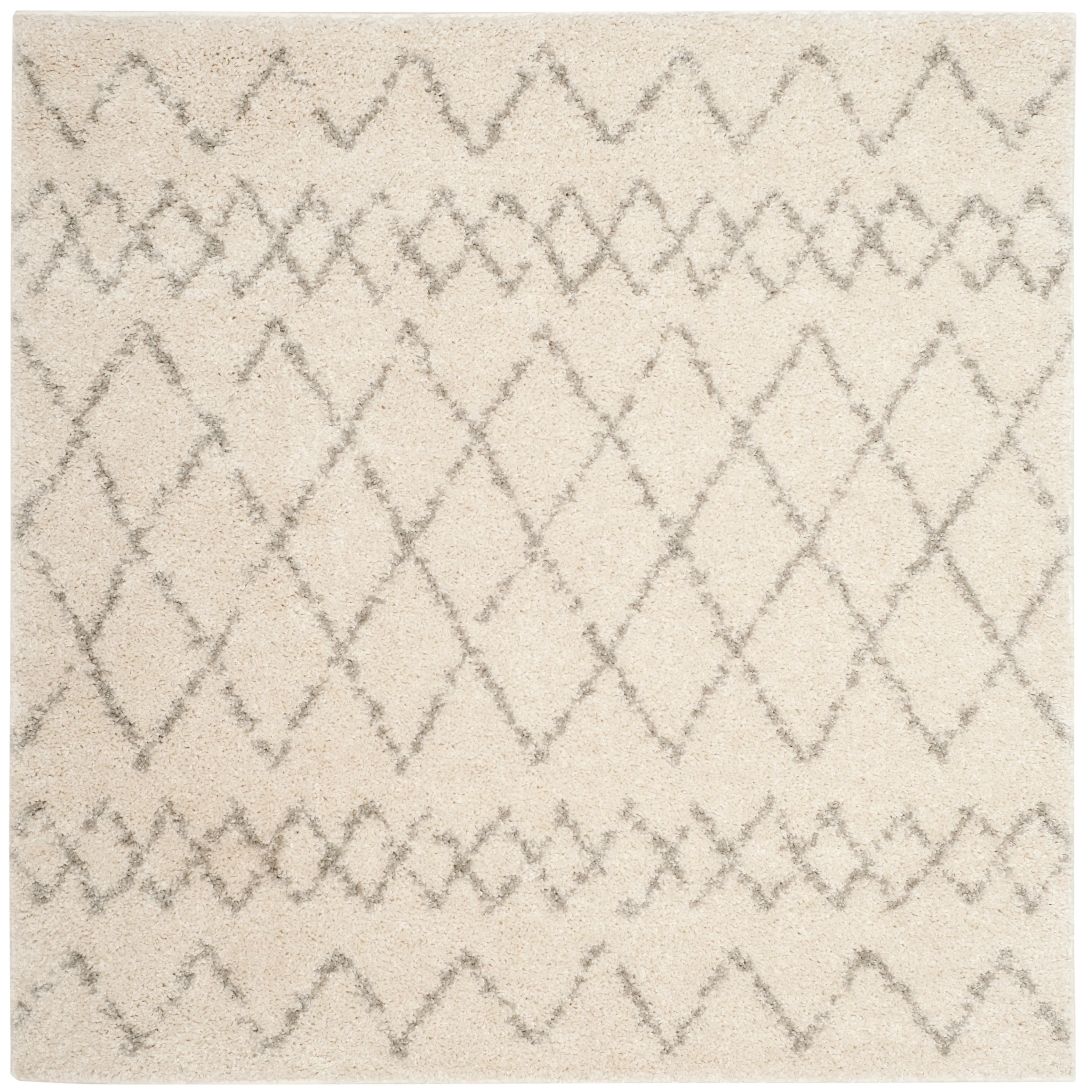 SAFAVIEH Berber Shag Ilmie Light Grey/Cream Rug