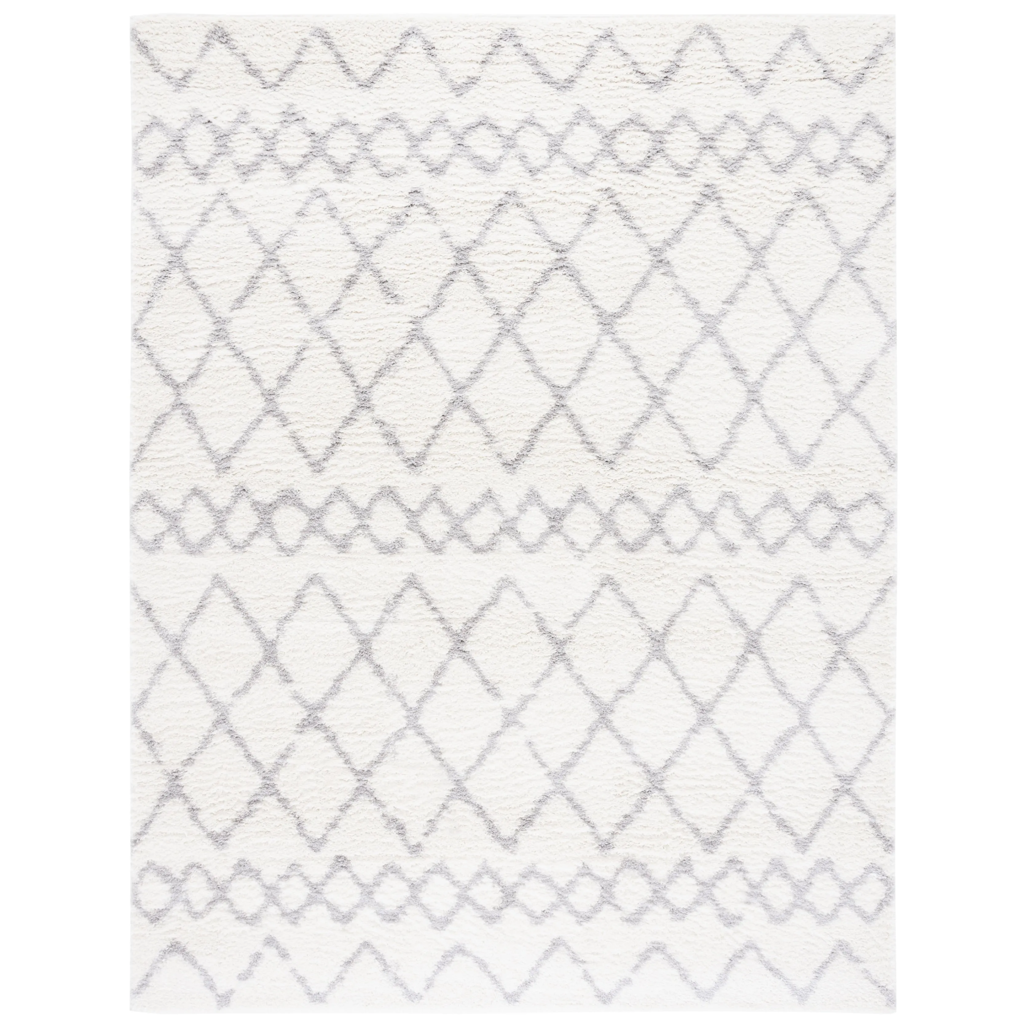 SAFAVIEH Berber Shag Ilmie Light Grey/Cream Rug