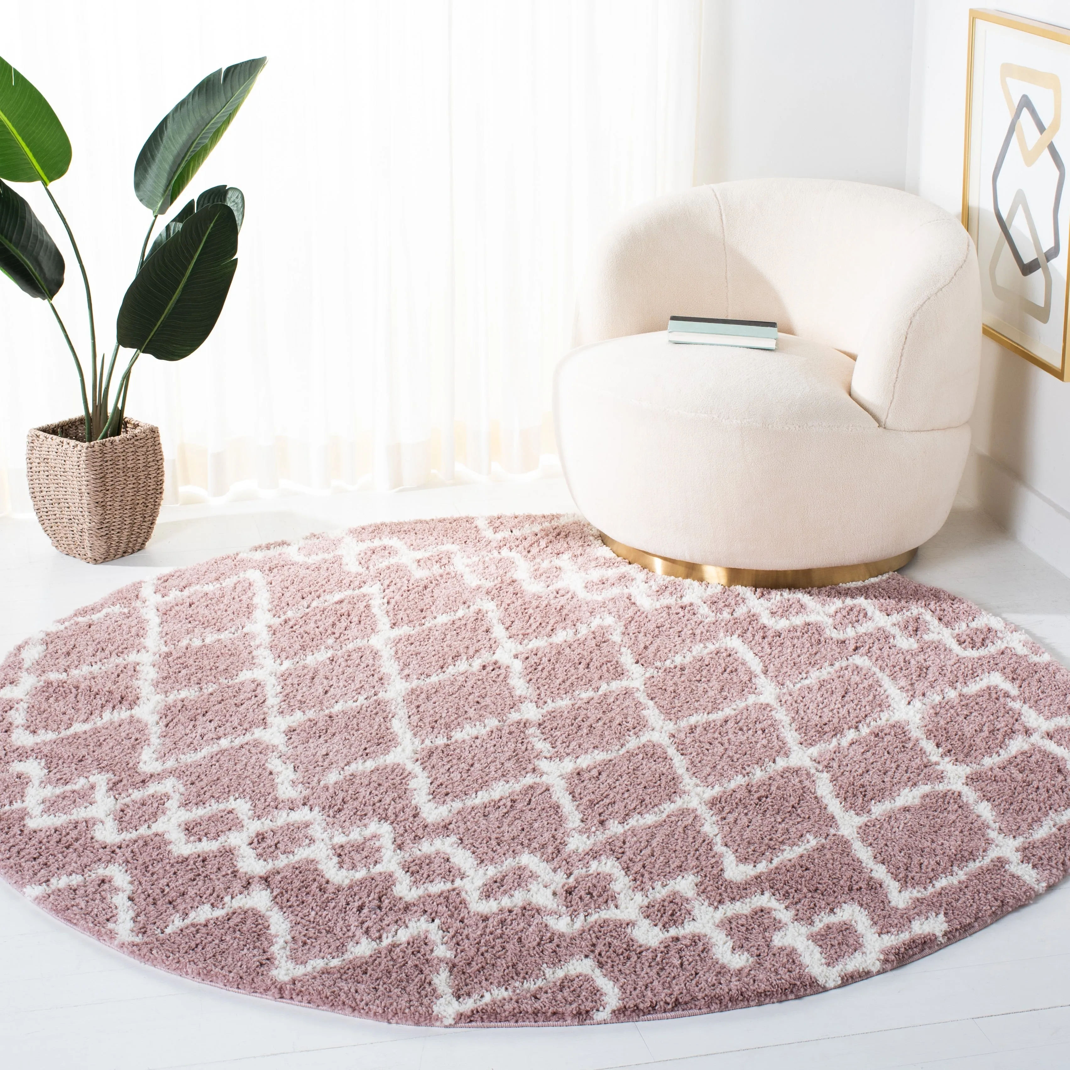 SAFAVIEH Berber Shag Ilmie Light Grey/Cream Rug
